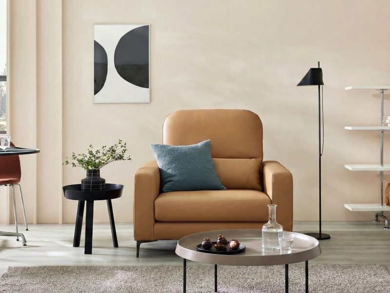 Sofa FLORENT - Sofa Bành Bọc Da Cao Cấp Với Tựa Lưng Điều Chỉnh