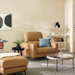 Sofa FLORENT - Sofa Bành Bọc Da Cao Cấp Với Tựa Lưng Điều Chỉnh