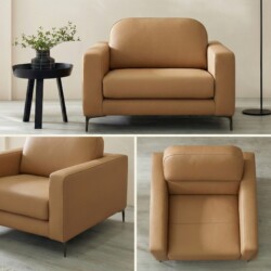 Sofa FLORENT - Sofa Bành Bọc Da Cao Cấp Với Tựa Lưng Điều Chỉnh