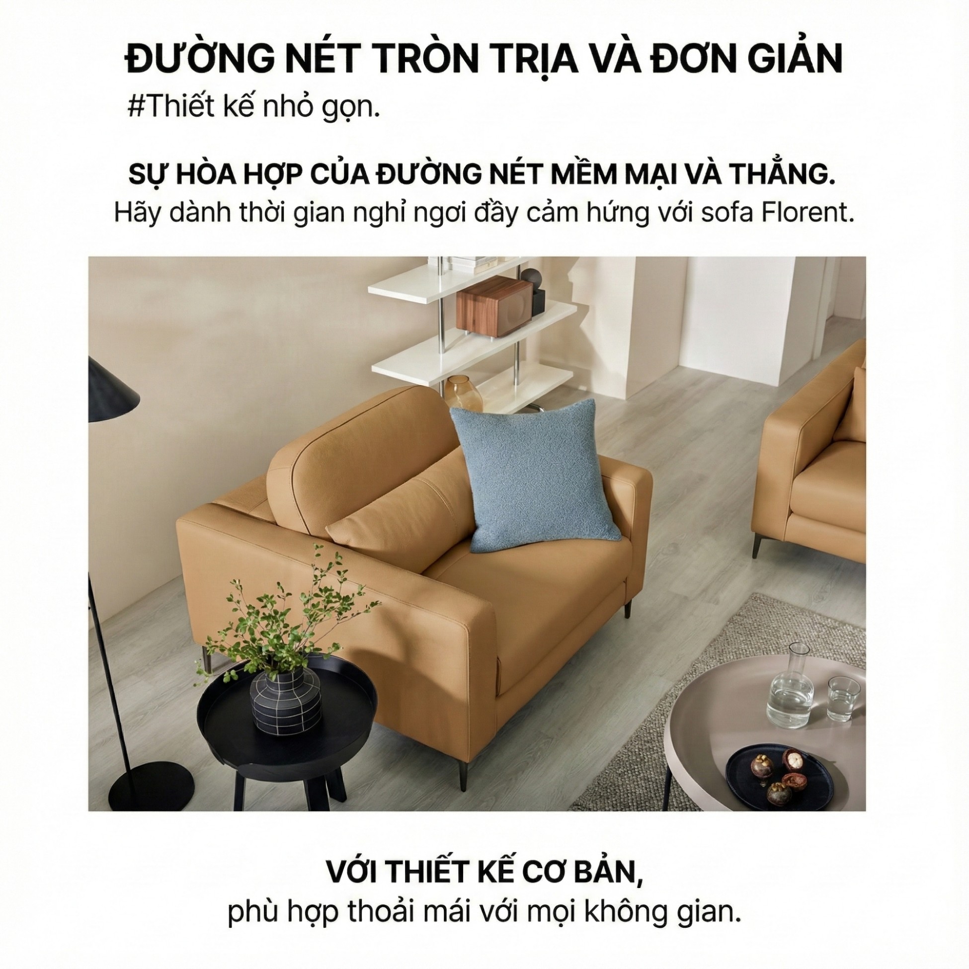 Sofa FLORENT - Sofa Bành Bọc Da Cao Cấp Với Tựa Lưng Điều Chỉnh
