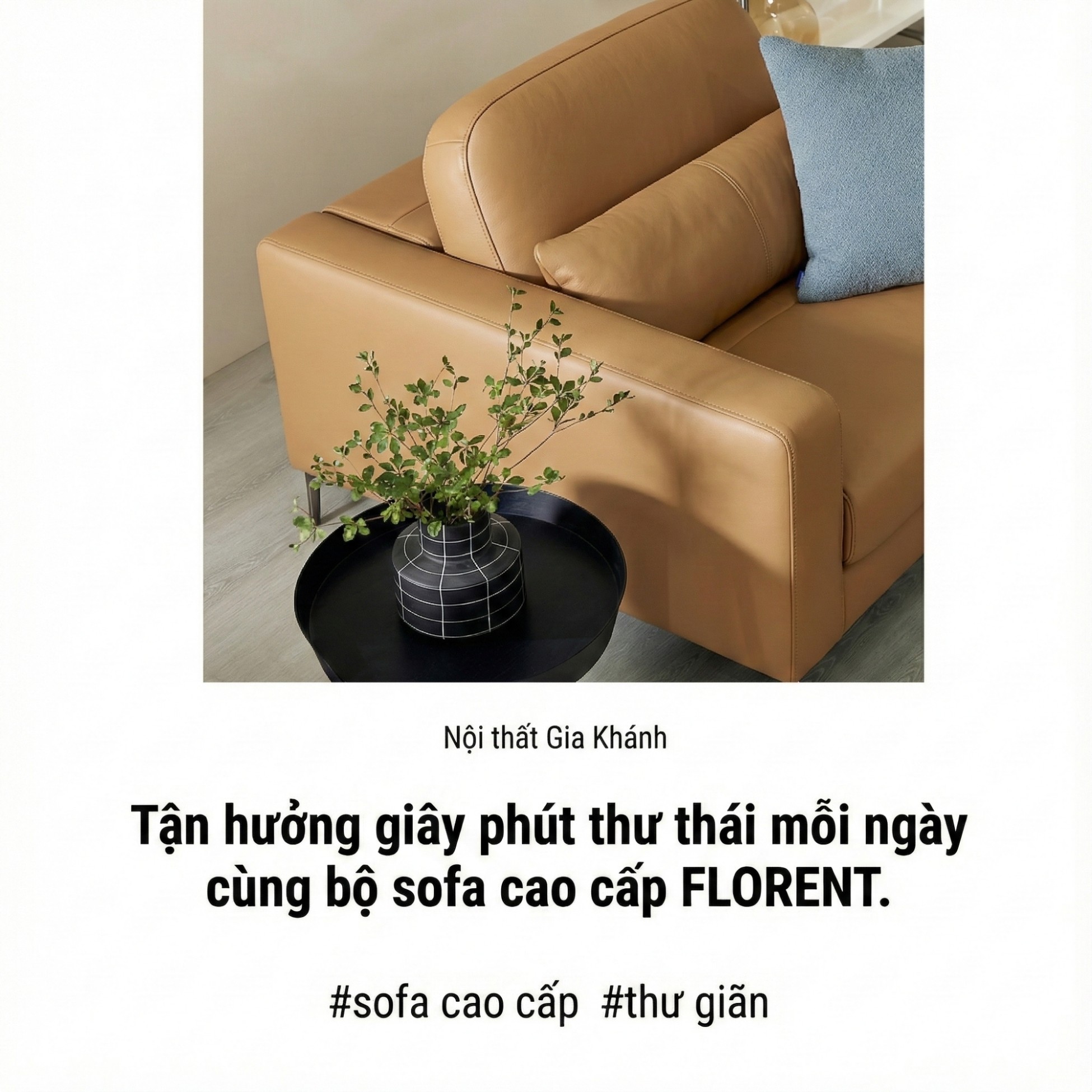 Sofa FLORENT - Sofa Bành Bọc Da Cao Cấp Với Tựa Lưng Điều Chỉnh