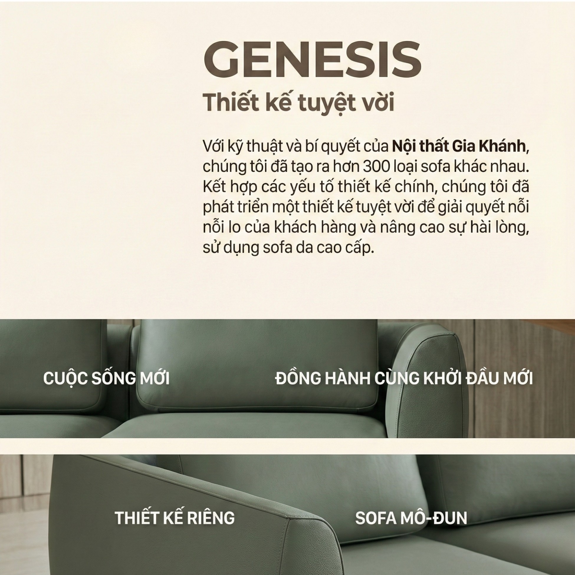 Sofa GENESIS – Sofa Da Cao Cấp Module Hiện Đại Tối Giản