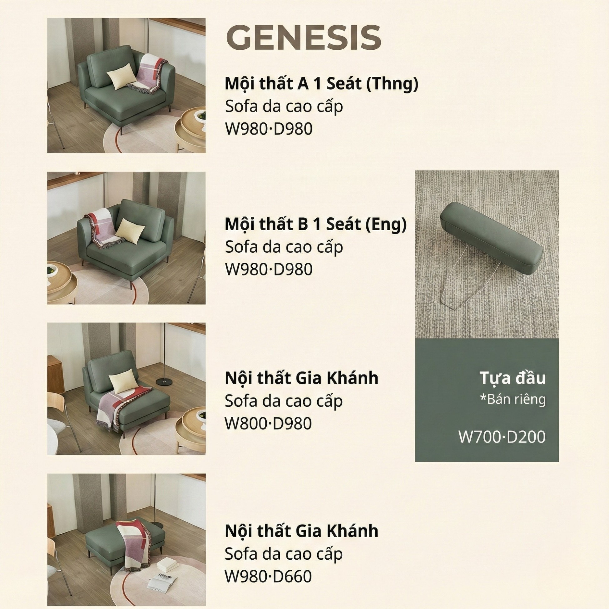 Sofa GENESIS – Sofa Da Cao Cấp Module Hiện Đại Tối Giản