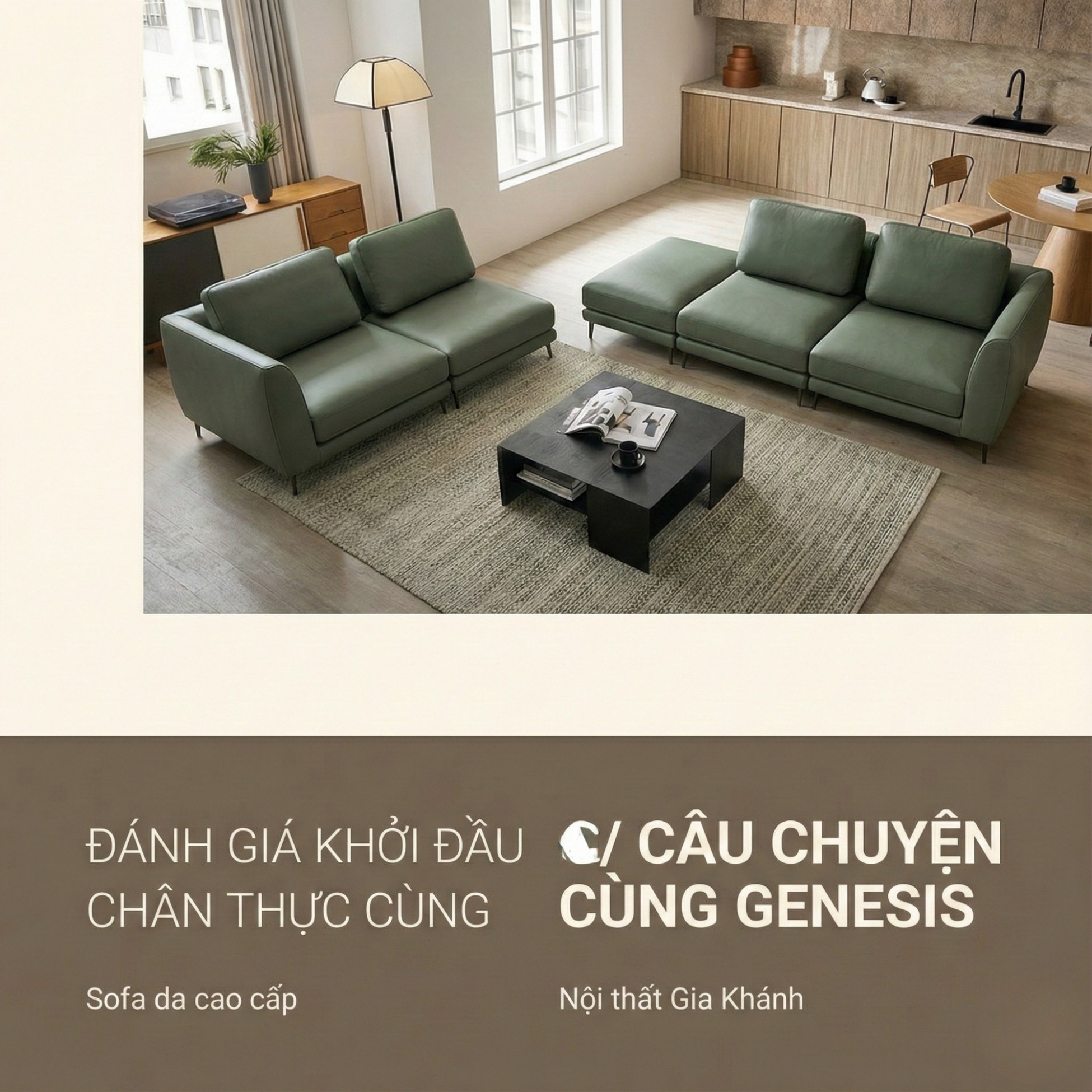 Sofa GENESIS – Sofa Da Cao Cấp Module Hiện Đại Tối Giản