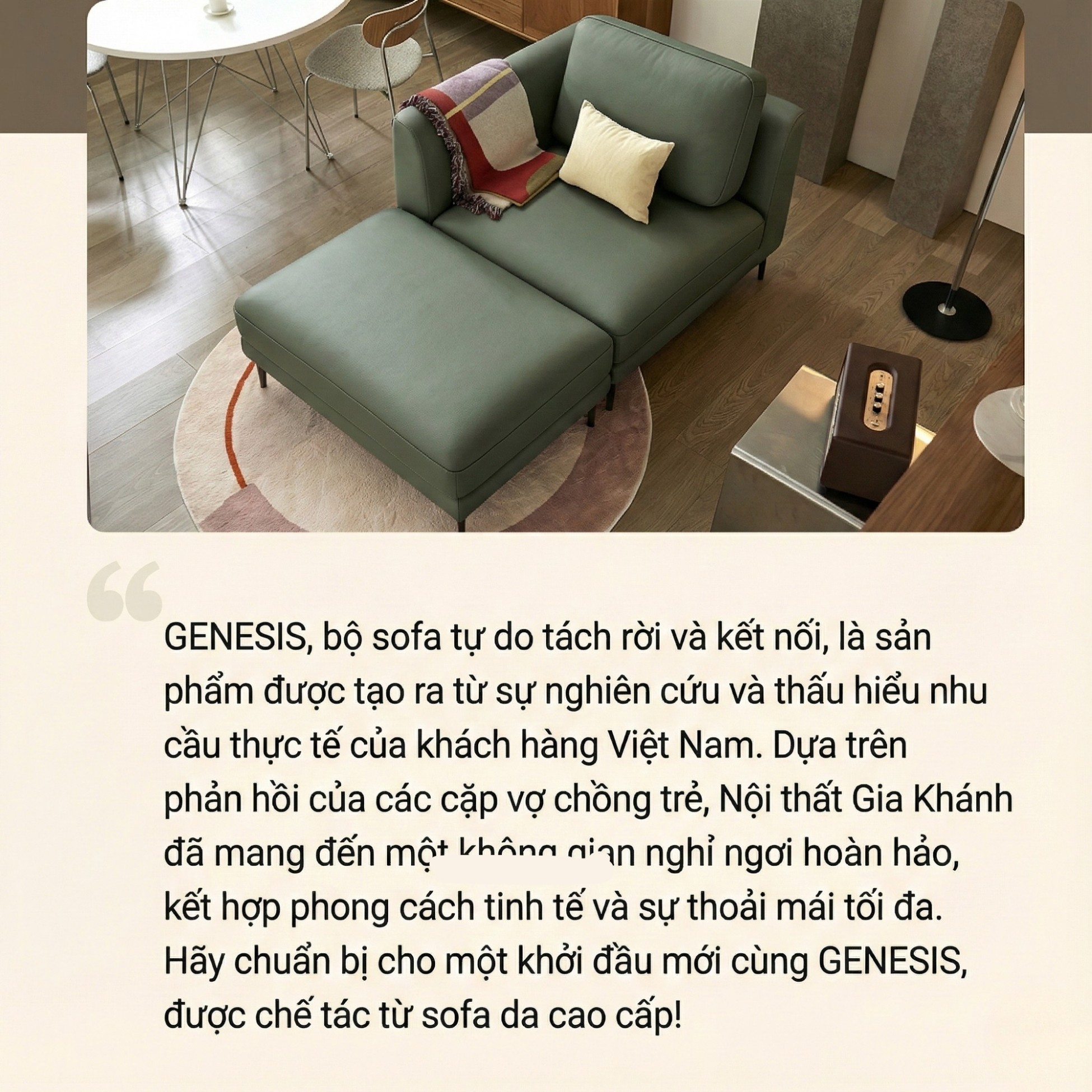 Sofa GENESIS – Sofa Da Cao Cấp Module Hiện Đại Tối Giản
