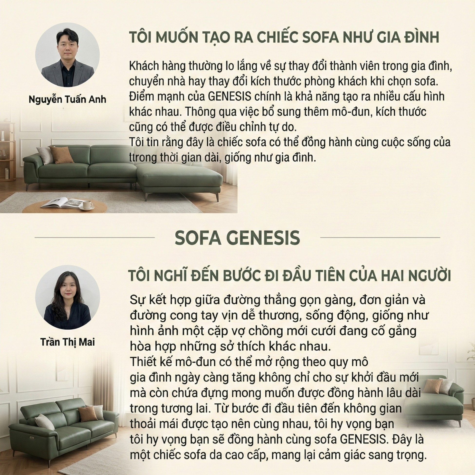Sofa GENESIS – Sofa Da Cao Cấp Module Hiện Đại Tối Giản