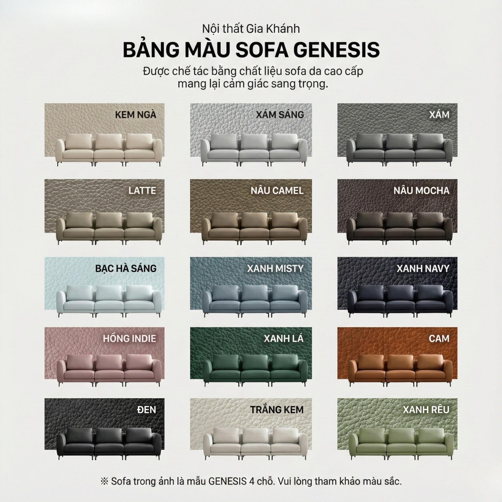 Sofa GENESIS – Sofa Da Cao Cấp Module Hiện Đại Tối Giản