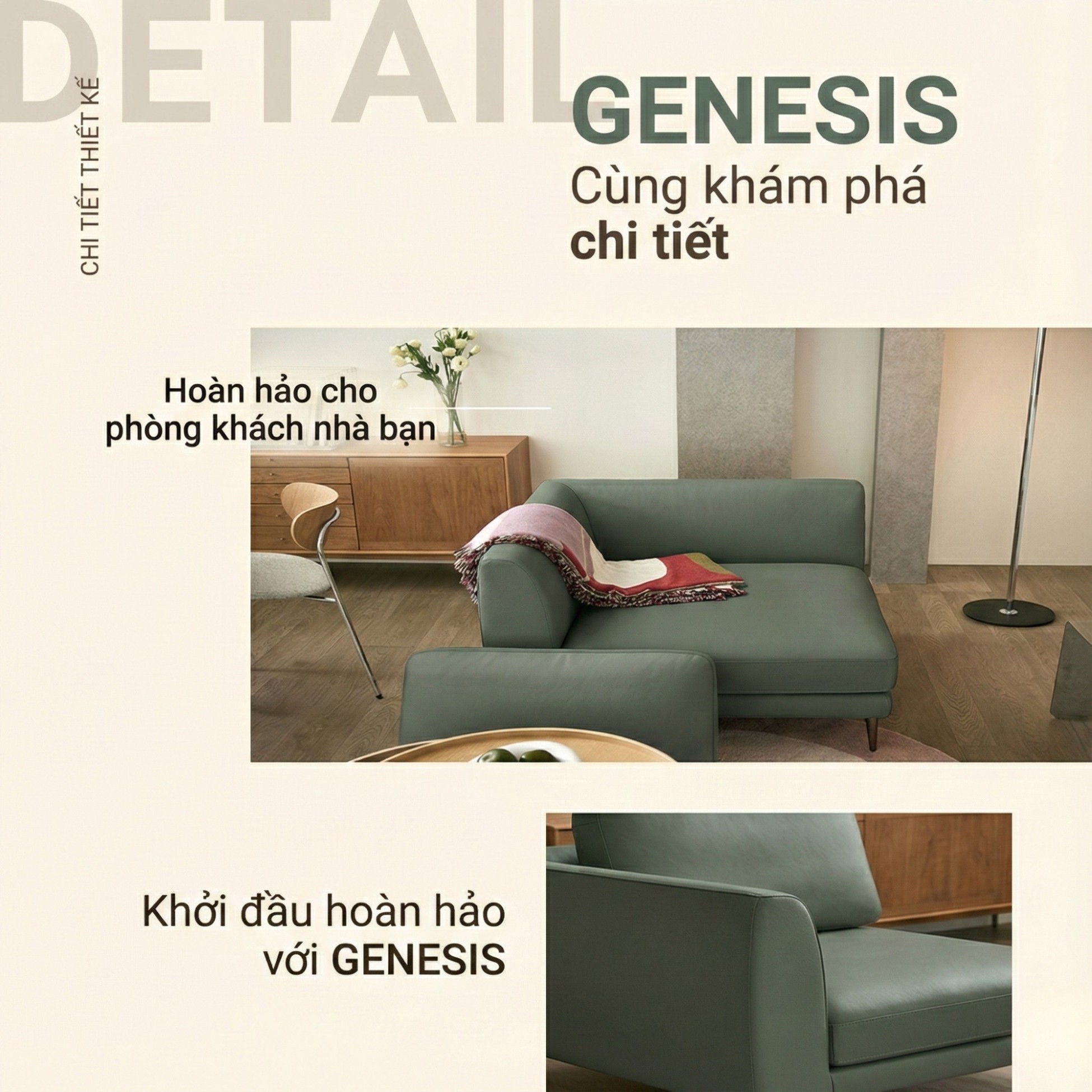 Sofa GENESIS – Sofa Da Cao Cấp Module Hiện Đại Tối Giản