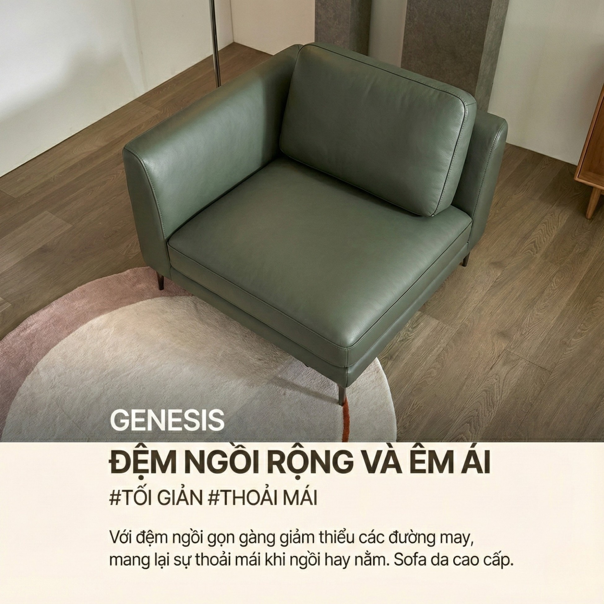 Sofa GENESIS – Sofa Da Cao Cấp Module Hiện Đại Tối Giản