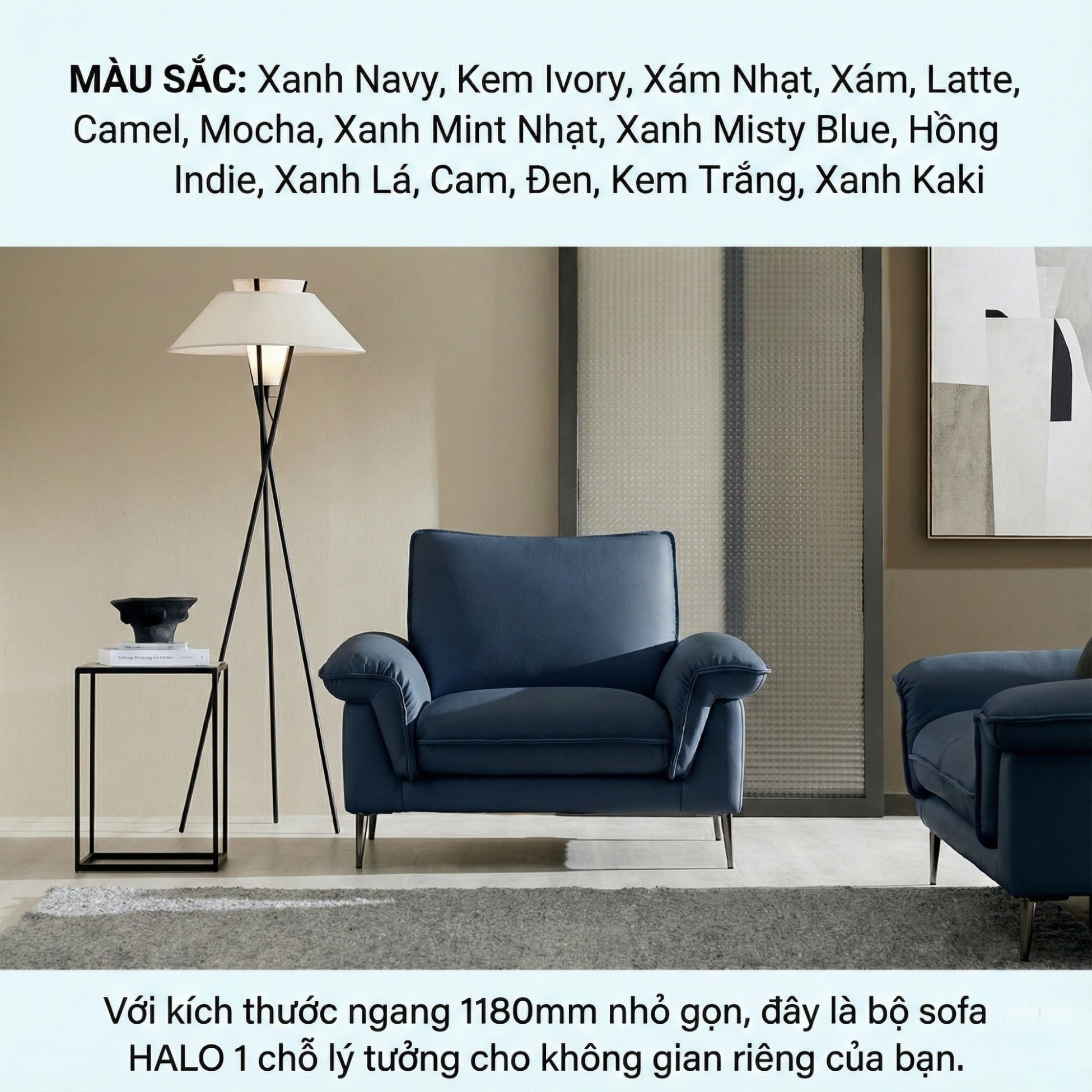 Sofa HALO – Sofa Da Cao Cấp Hiện Đại Êm Ái Cho Phòng Khách 