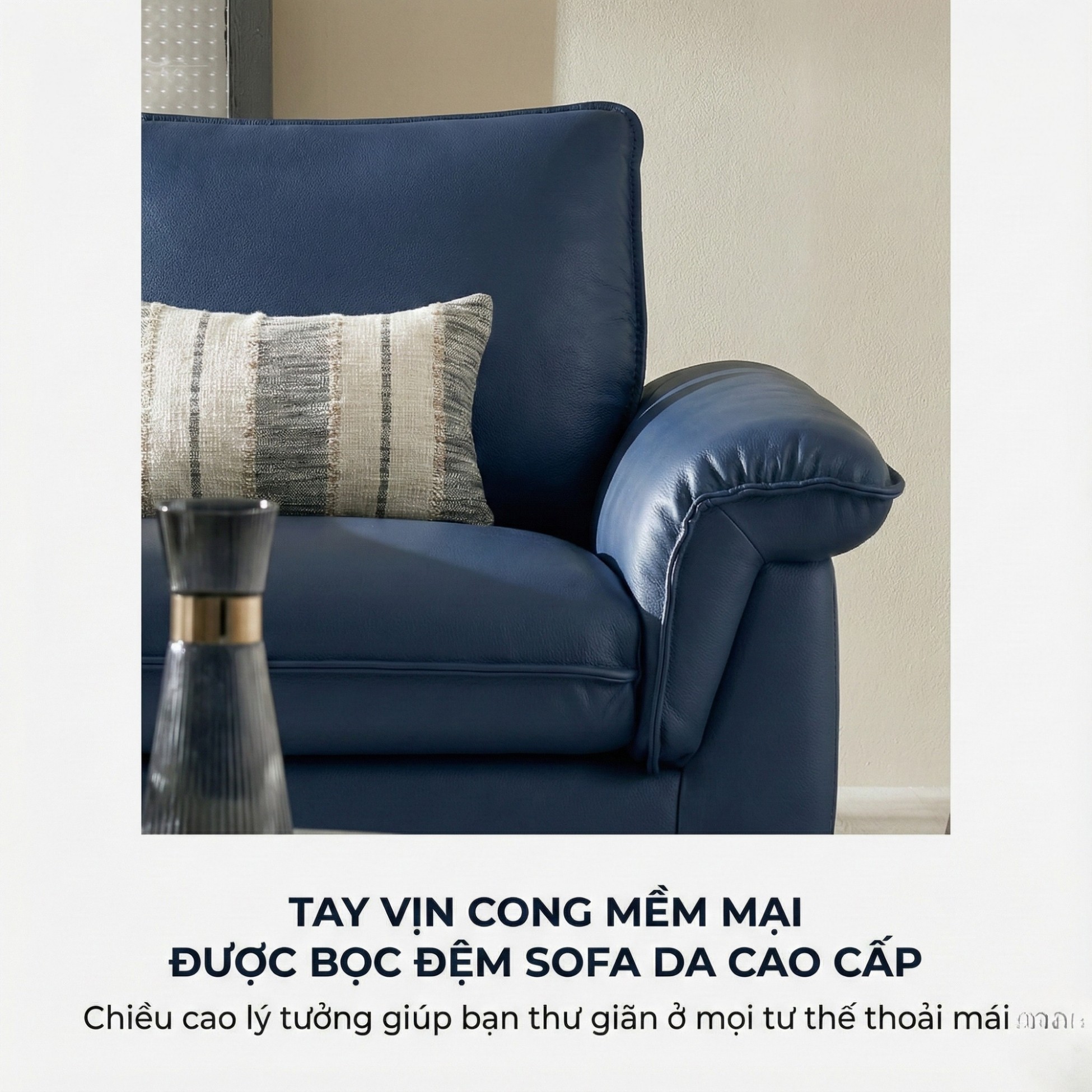 Sofa HALO – Sofa Da Cao Cấp Hiện Đại Êm Ái Cho Phòng Khách 
