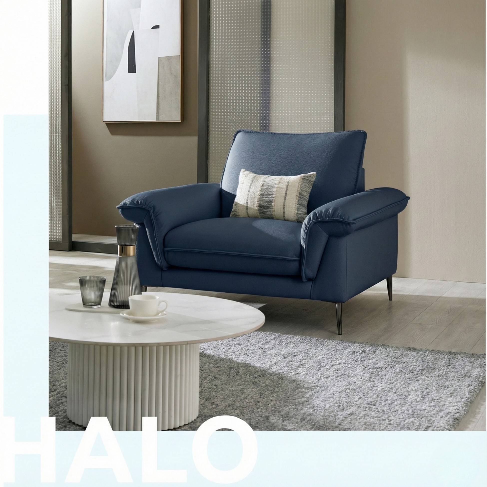 Sofa HALO – Sofa Da Cao Cấp Hiện Đại Êm Ái Cho Phòng Khách 