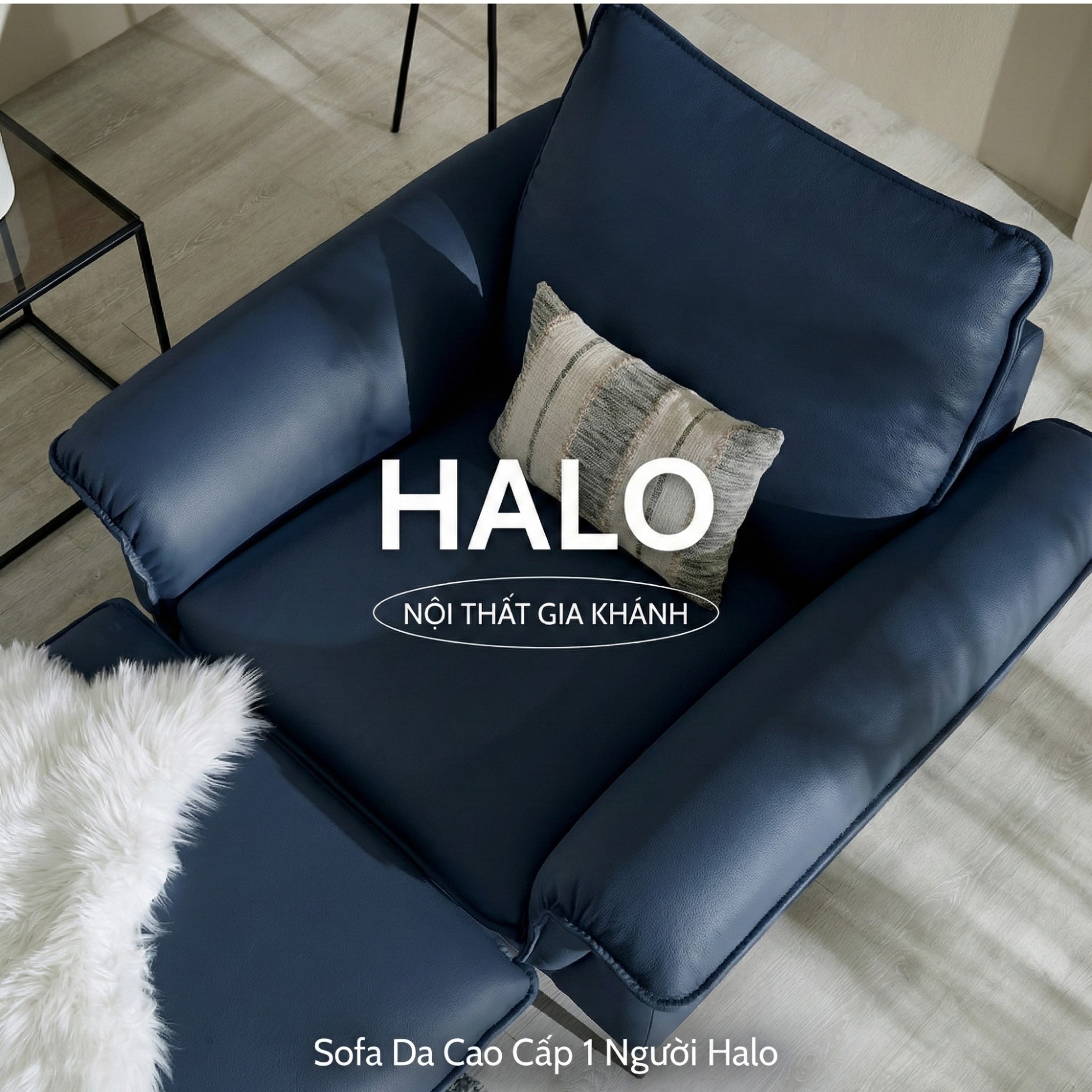 Sofa HALO – Sofa Da Cao Cấp Hiện Đại Êm Ái Cho Phòng Khách 