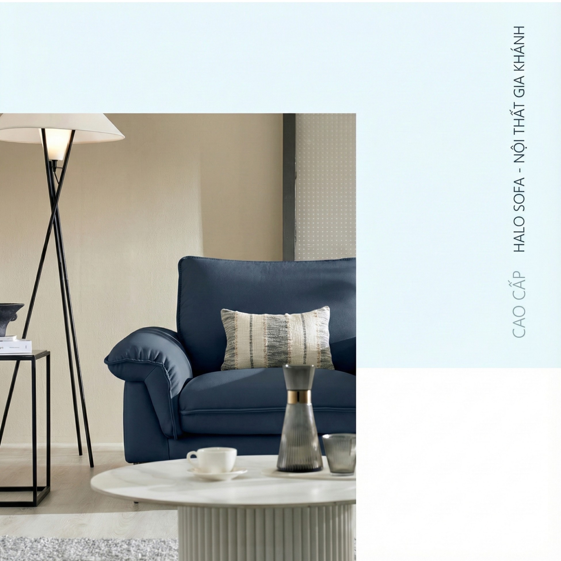 Sofa HALO – Sofa Da Cao Cấp Hiện Đại Êm Ái Cho Phòng Khách 