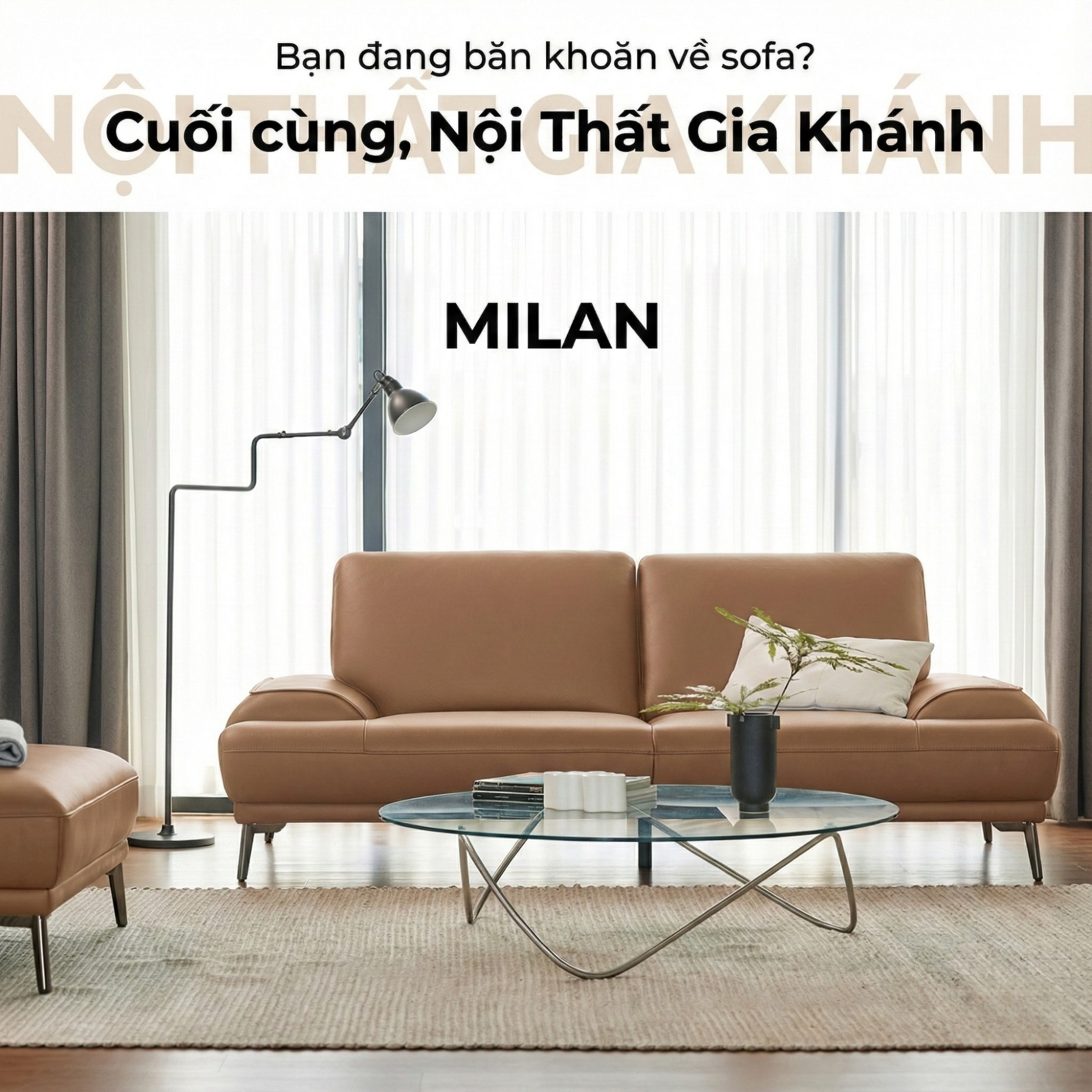 Sofa MILAN - Sofa Da Cao Cấp Hiện Đại Thiết Kế Tối Giản Thoải Mái