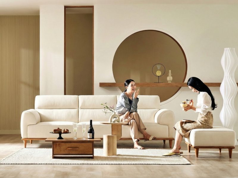 Sofa NATURA – Sofa Gỗ Mộc Mạc Bọc Da Cao Cấp Ấm Áp