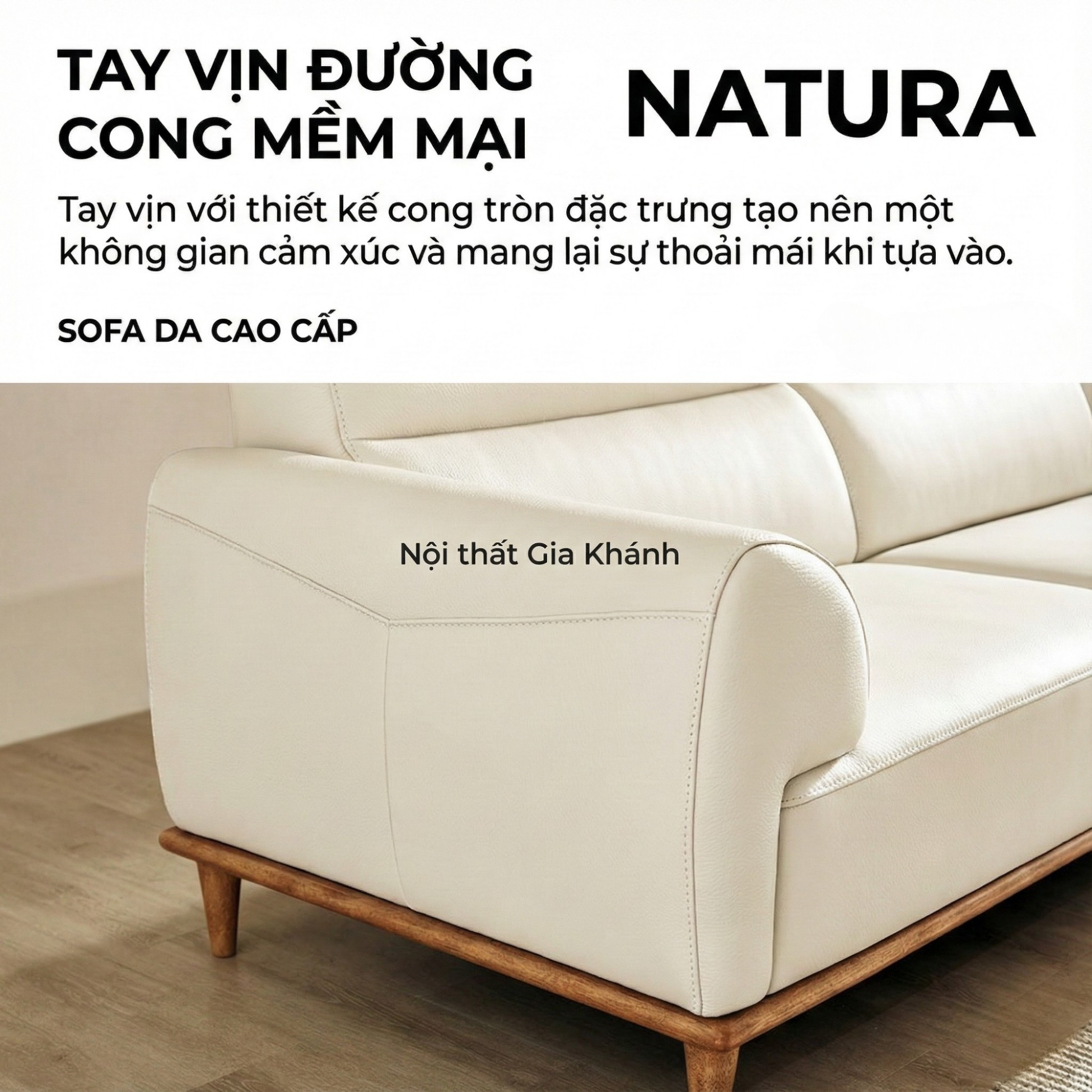 Sofa NATURA – Sofa Gỗ Mộc Mạc Bọc Da Cao Cấp Ấm Áp 
