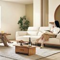 Sofa NATURA – Sofa Gỗ Mộc Mạc Bọc Da Cao Cấp Ấm Áp