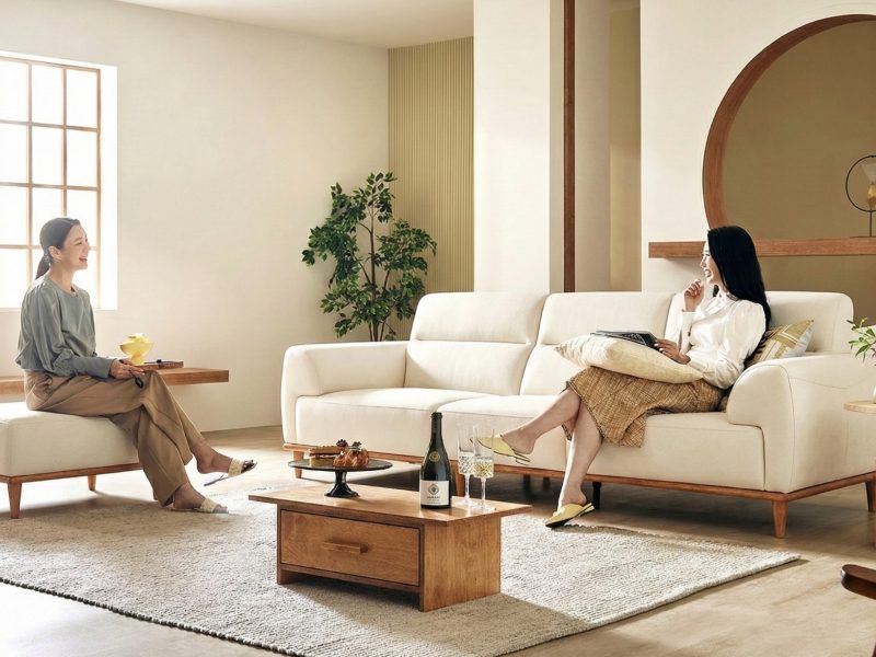 Sofa NATURA – Sofa Gỗ Mộc Mạc Bọc Da Cao Cấp Ấm Áp