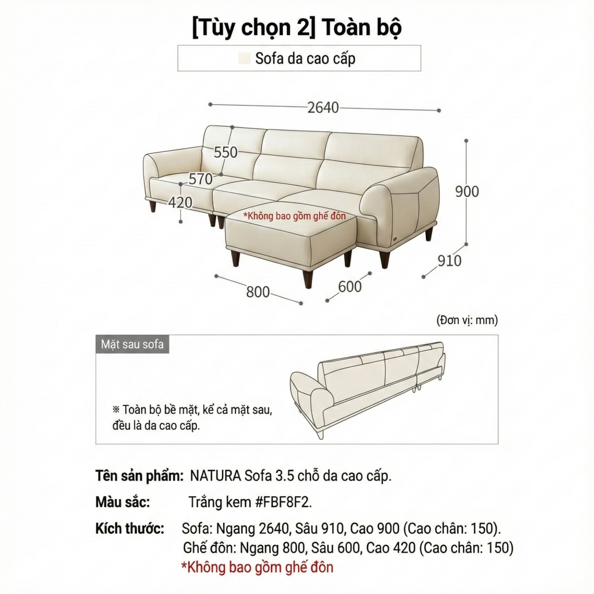 Sofa NATURA – Sofa Gỗ Mộc Mạc Bọc Da Cao Cấp Ấm Áp 