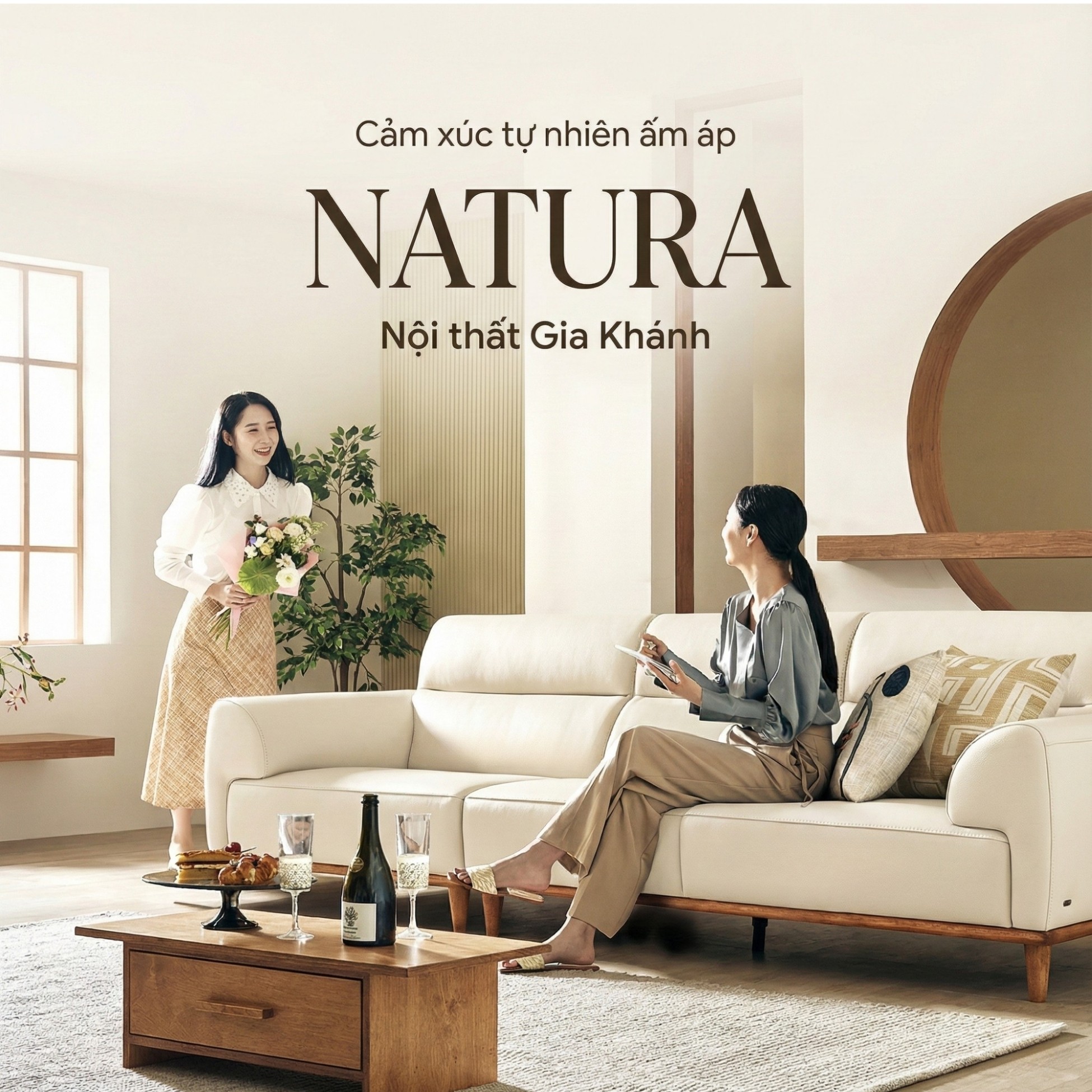 Sofa NATURA – Sofa Gỗ Mộc Mạc Bọc Da Cao Cấp Ấm Áp 