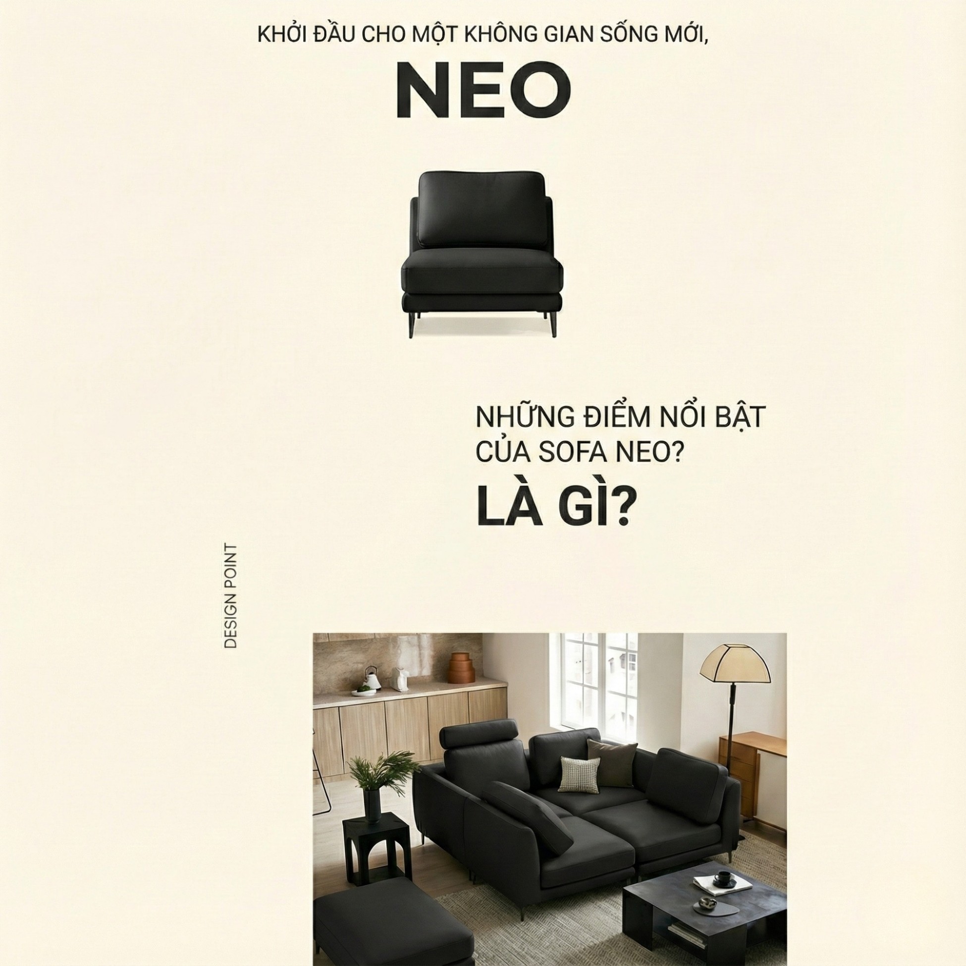 Sofa NEO - Sofa Đơn Bọc Da Kiểu Module Linh Hoạt Cho Phòng Khách Hiện Đại