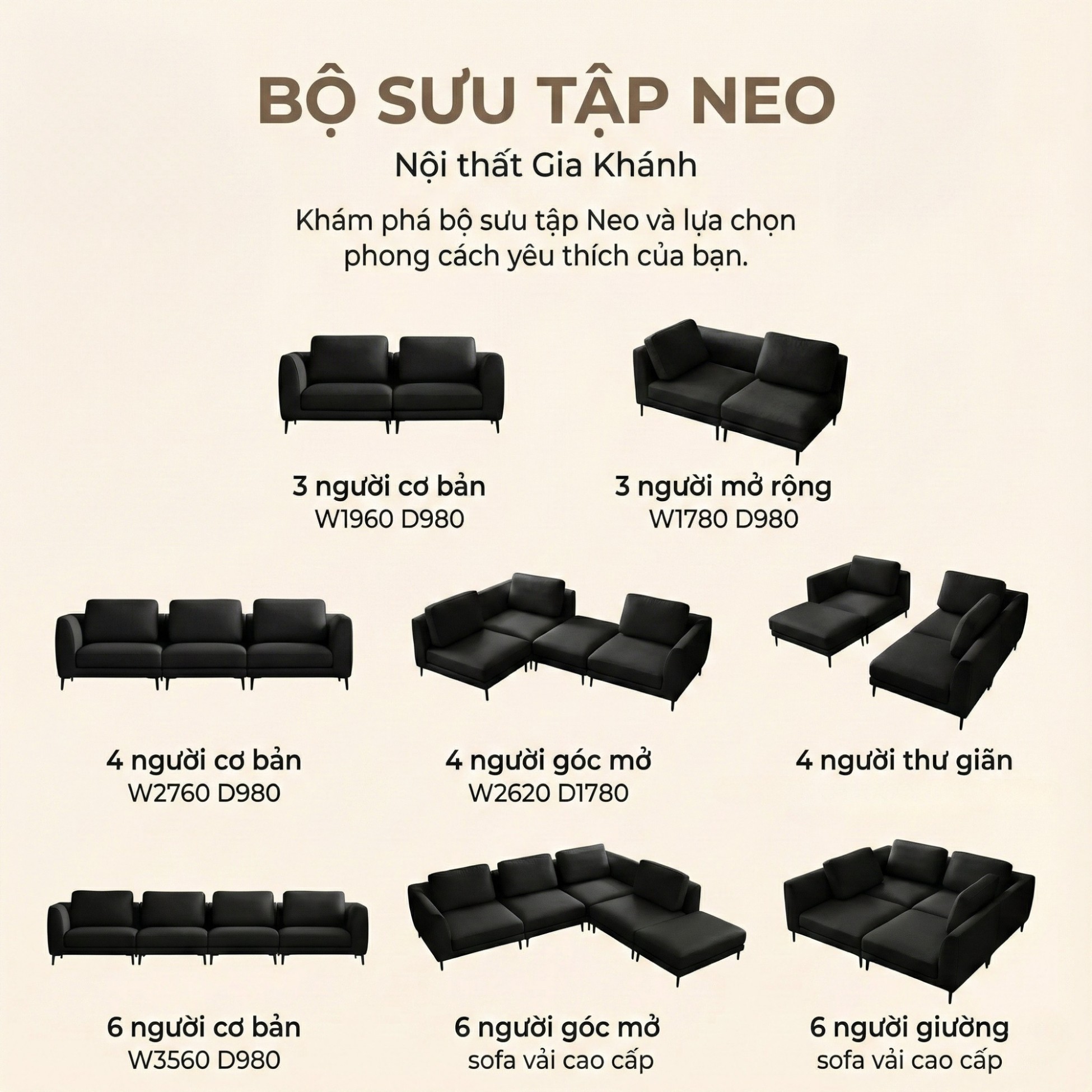 Sofa NEO - Sofa Đơn Bọc Da Kiểu Module Linh Hoạt Cho Phòng Khách Hiện Đại