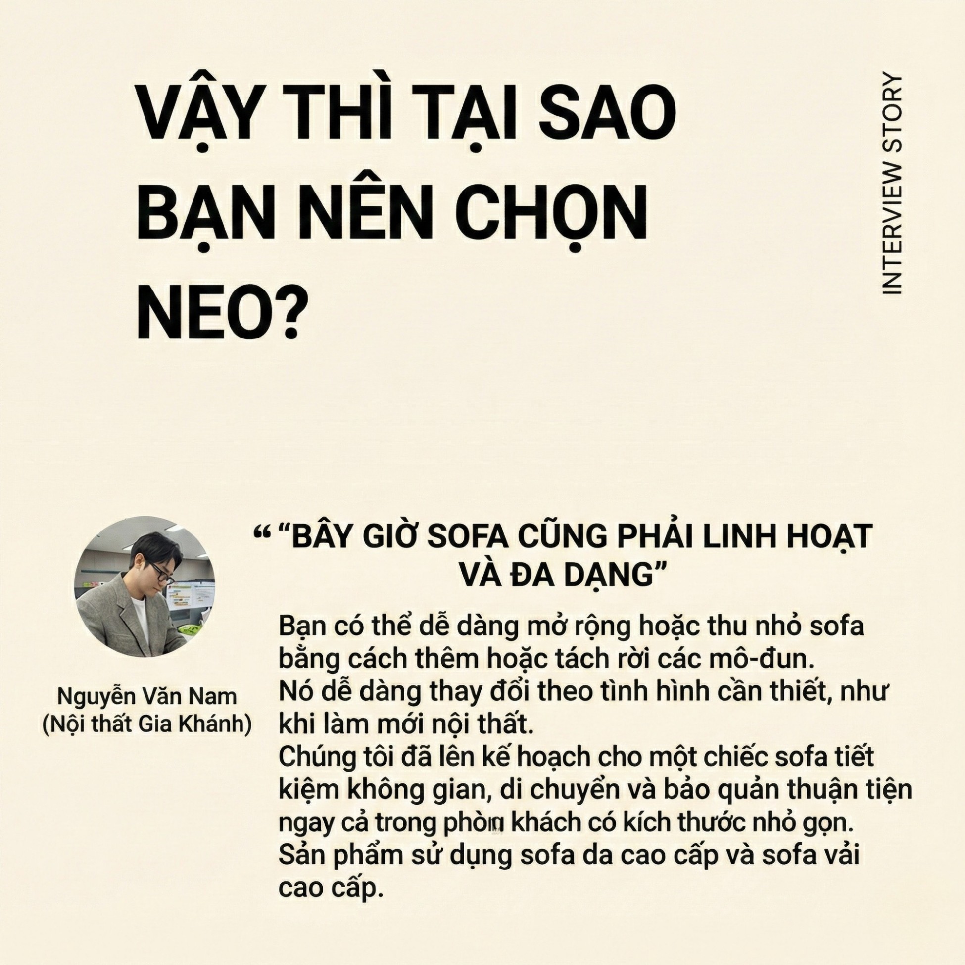 Sofa NEO - Sofa Đơn Bọc Da Kiểu Module Linh Hoạt Cho Phòng Khách Hiện Đại