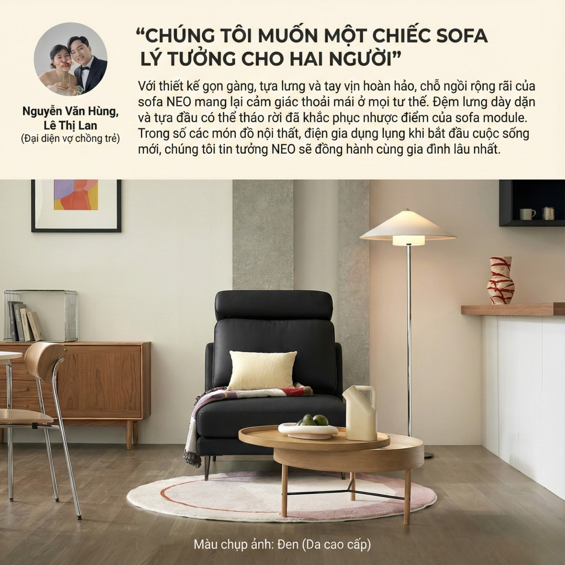 Sofa NEO - Sofa Đơn Bọc Da Kiểu Module Linh Hoạt Cho Phòng Khách Hiện Đại
