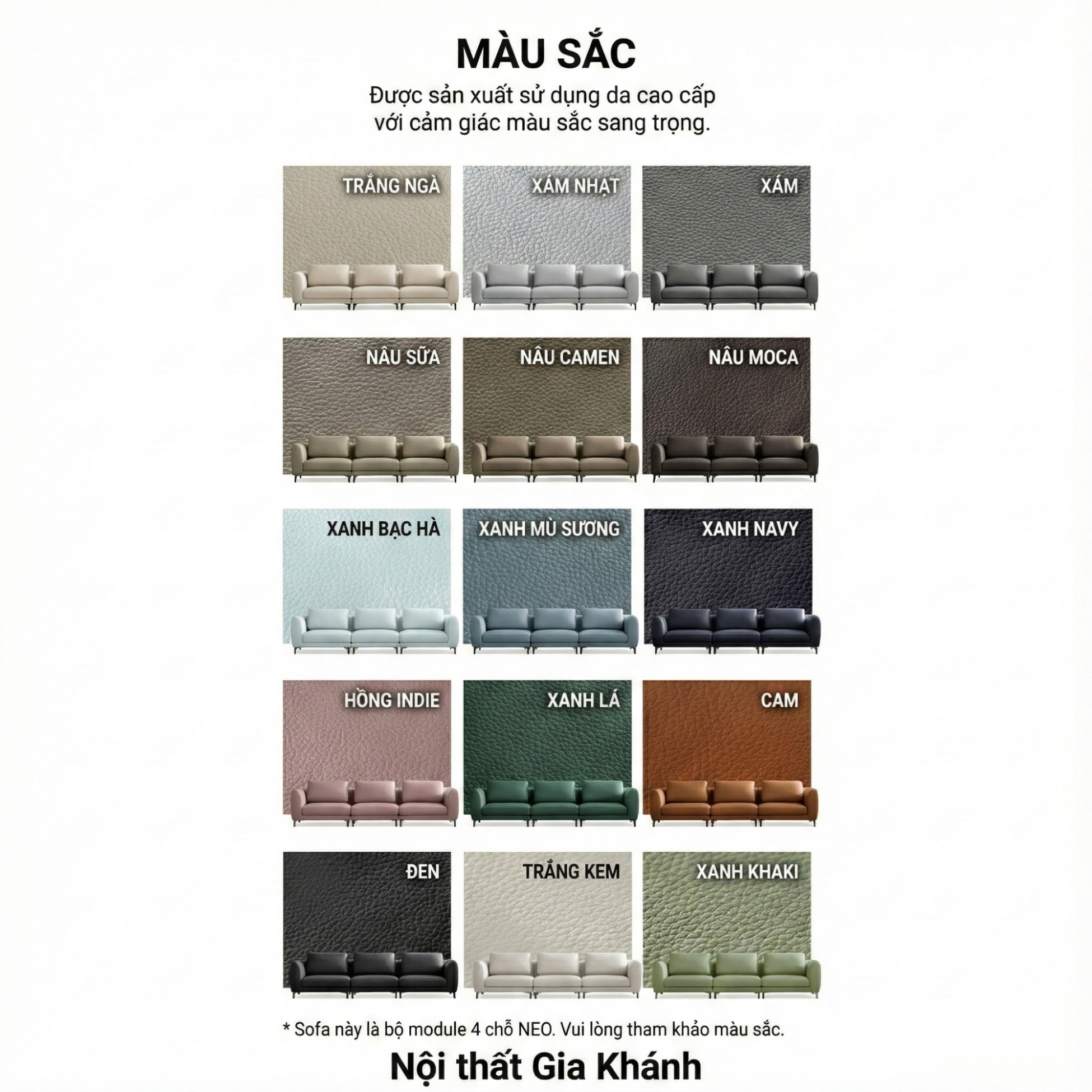Sofa NEO - Sofa Đơn Bọc Da Kiểu Module Linh Hoạt Cho Phòng Khách Hiện Đại