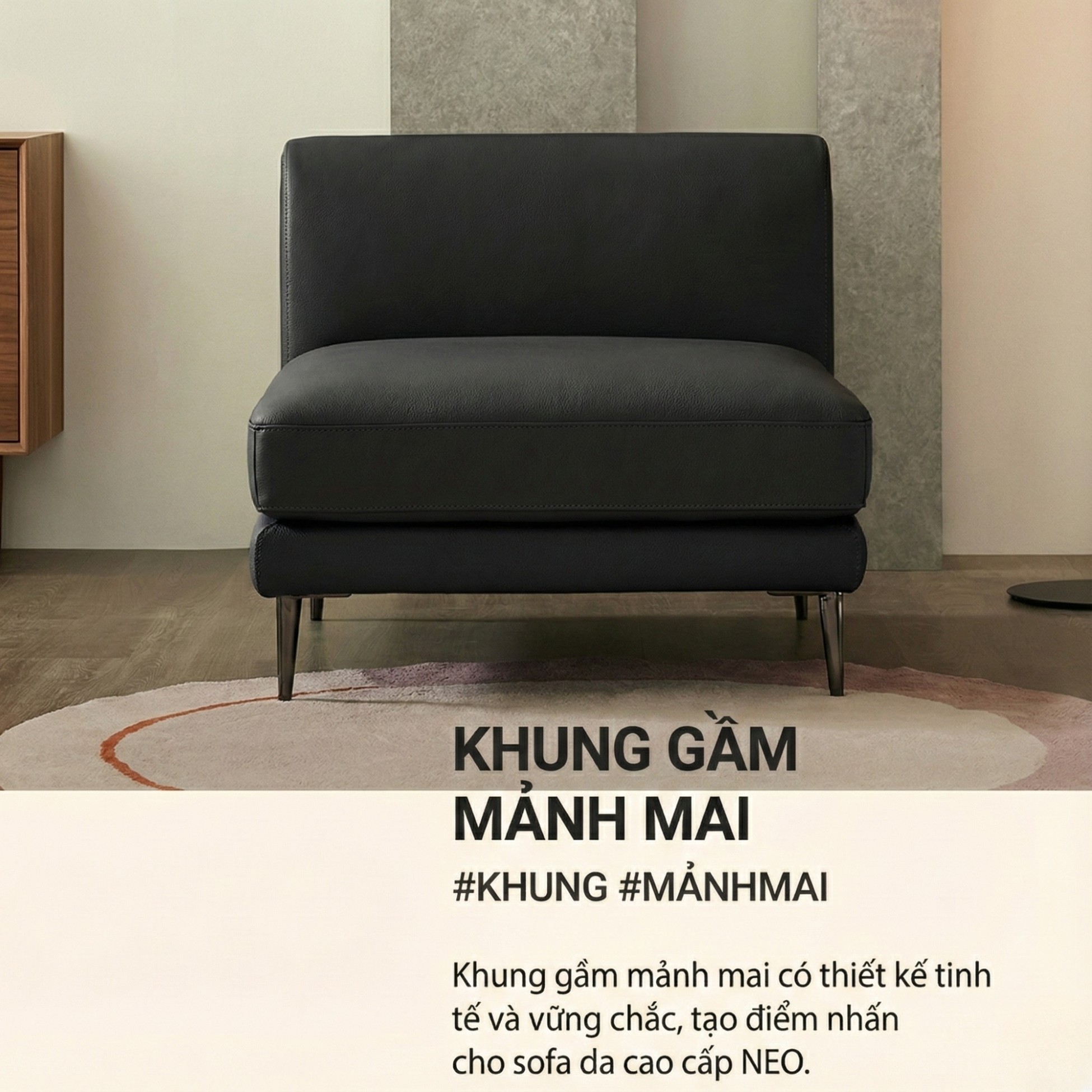 Sofa NEO - Sofa Đơn Bọc Da Kiểu Module Linh Hoạt Cho Phòng Khách Hiện Đại