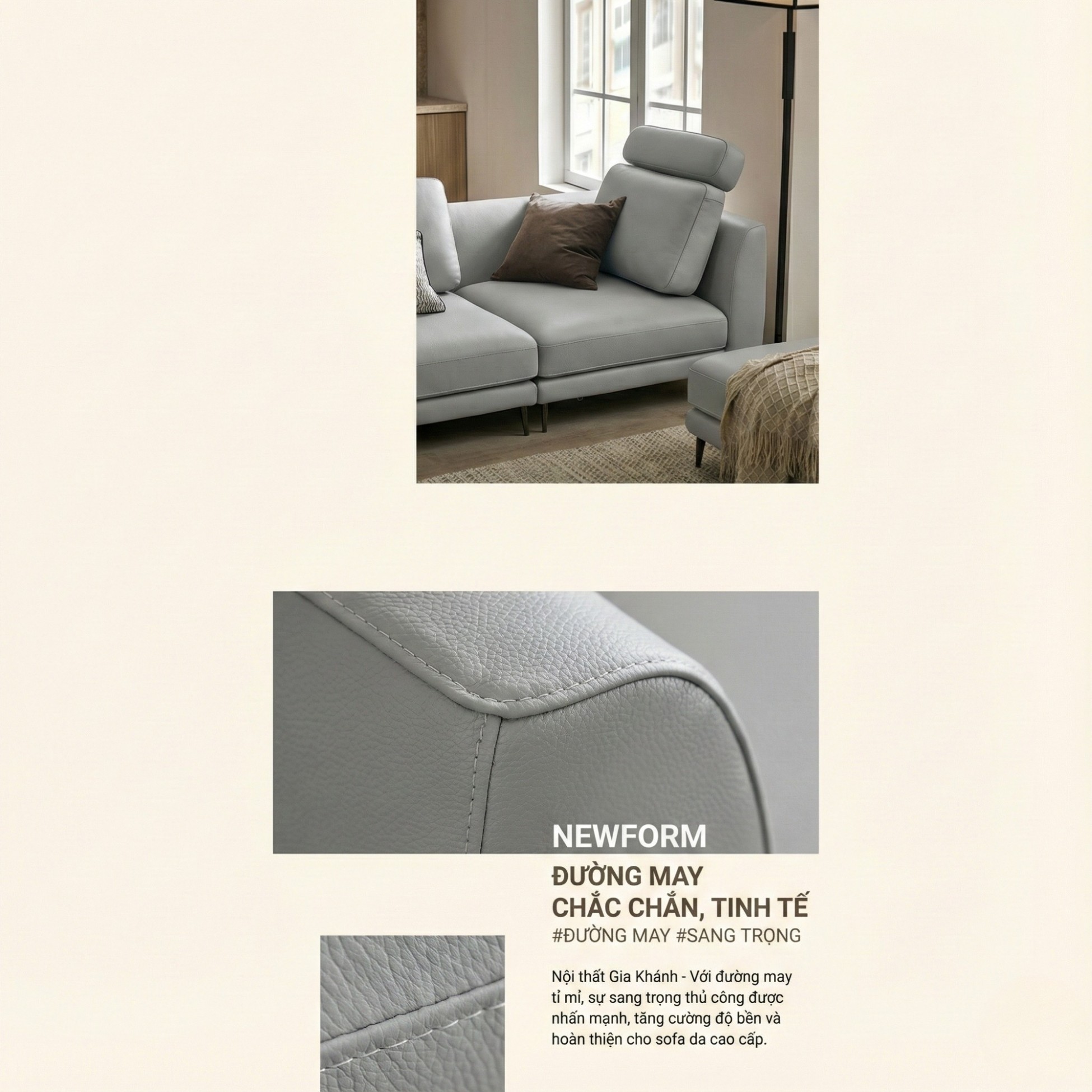 Sofa NEWFORM - Sofa Hiện Đại Với Da Cao Cấp Dạng Mô-đun Linh Hoạt 