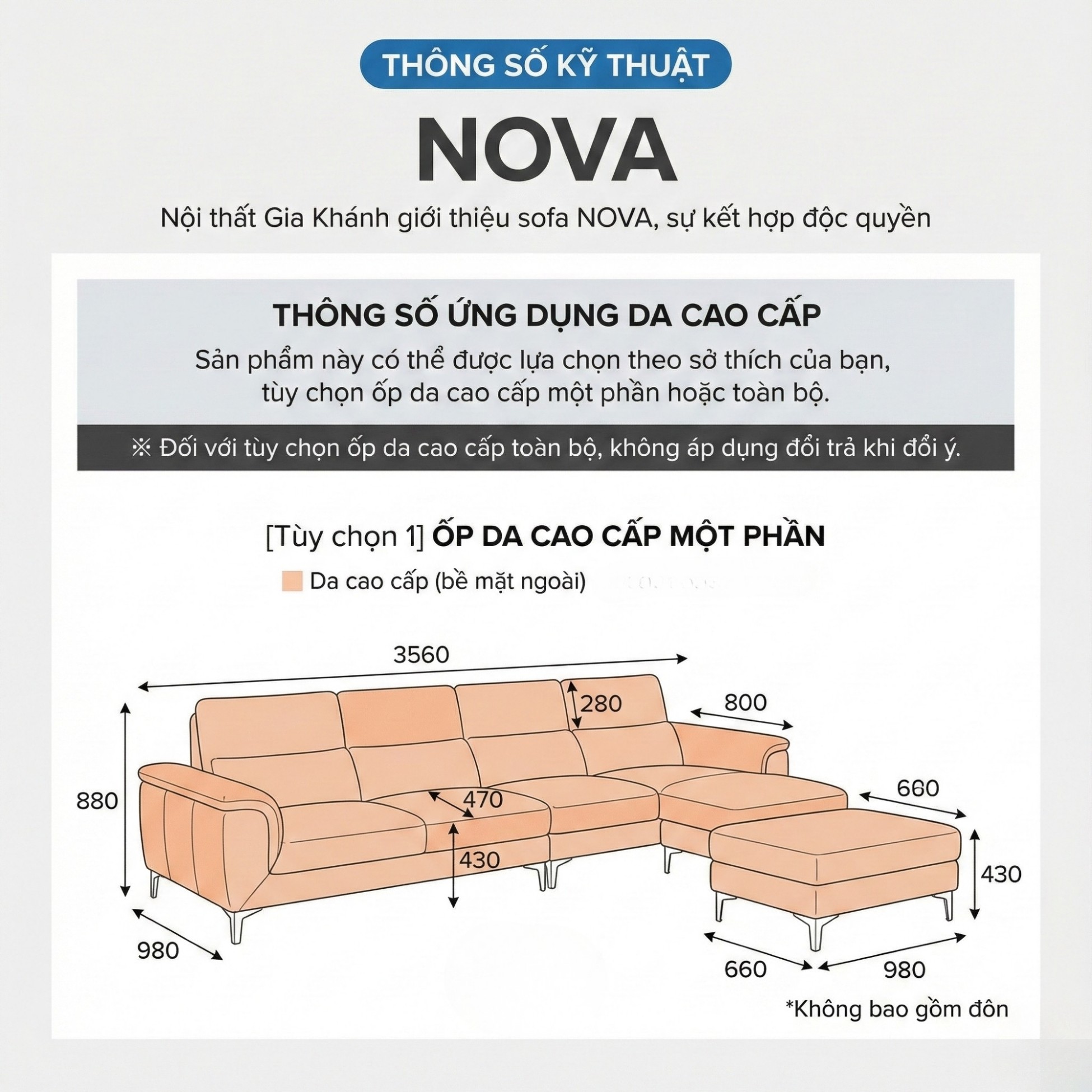 Sofa NOVA - Sofa Da Hiện Đại Thiết Kế Module Linh Hoạt Tùy Biến Theo Ý Bạn