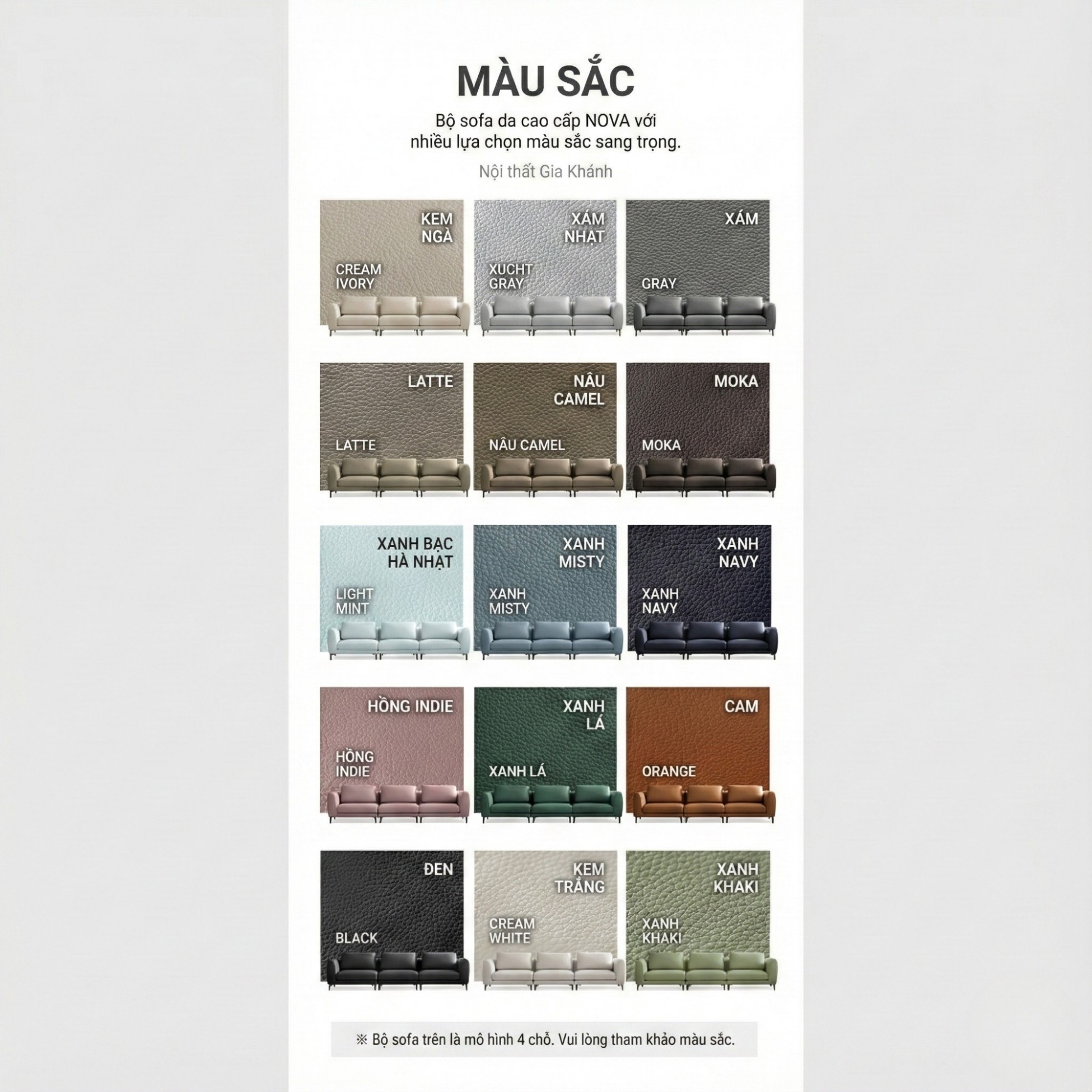 Sofa NOVA - Sofa Da Hiện Đại Thiết Kế Module Linh Hoạt Tùy Biến Theo Ý Bạn