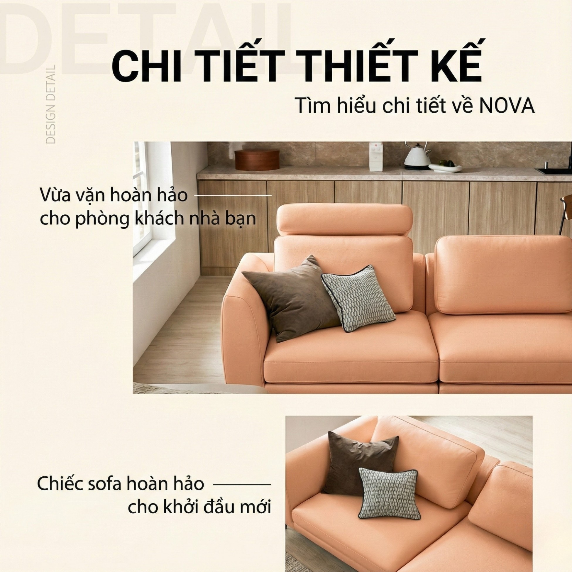 Sofa NOVA - Sofa Da Hiện Đại Thiết Kế Module Linh Hoạt Tùy Biến Theo Ý Bạn