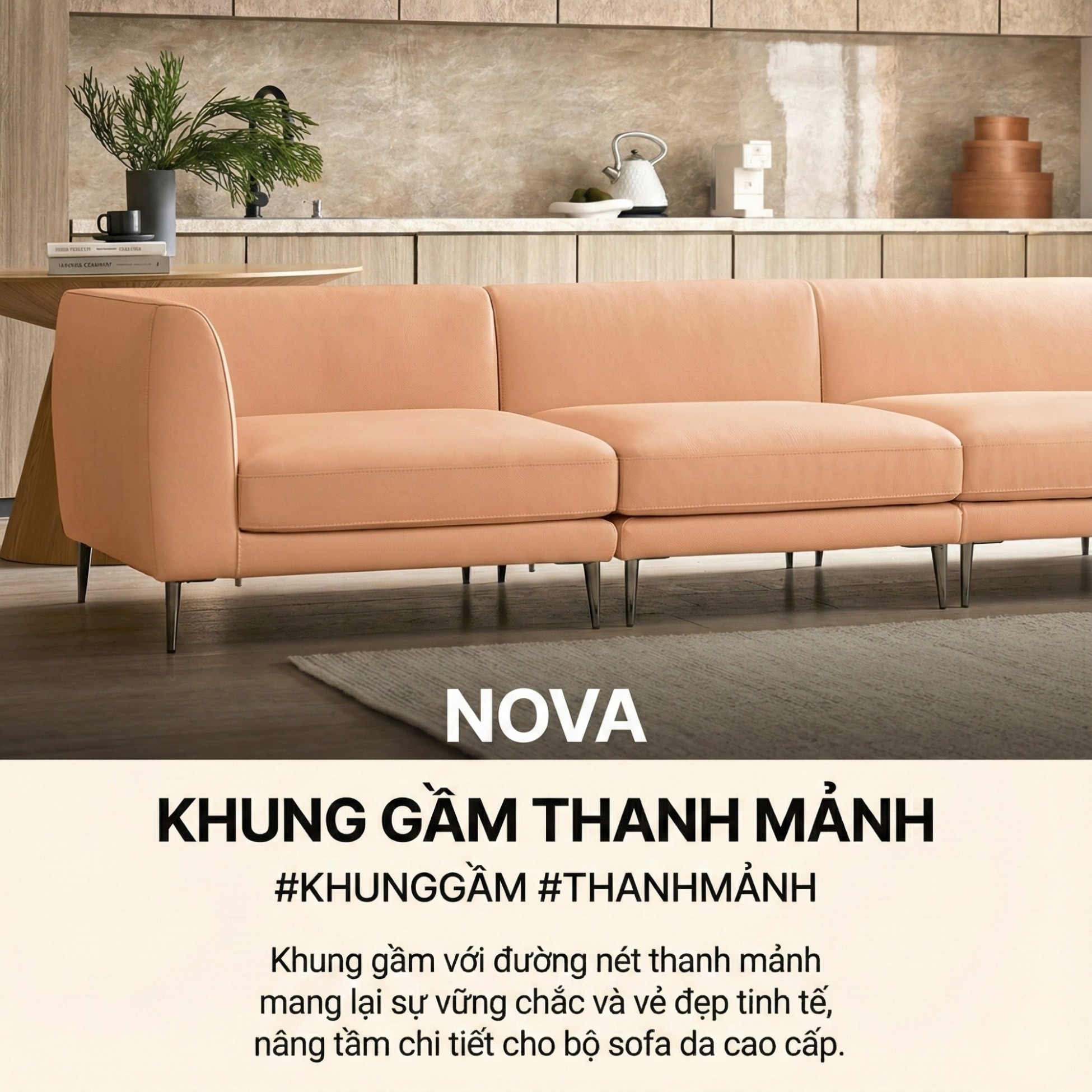 Sofa NOVA - Sofa Da Hiện Đại Thiết Kế Module Linh Hoạt Tùy Biến Theo Ý Bạn