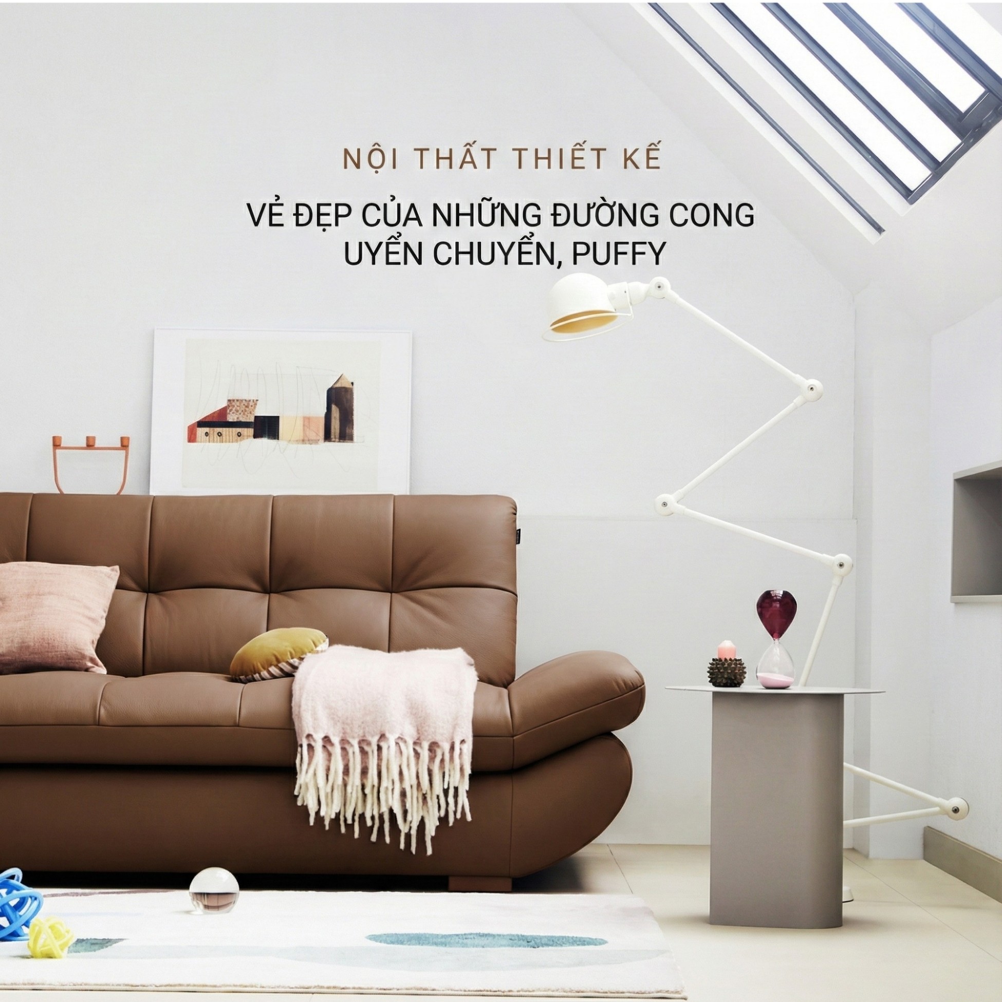 Sofa PUFFY - Sofa Băng Dáng Thuyền Cho Phòng Khách Hiện Đại