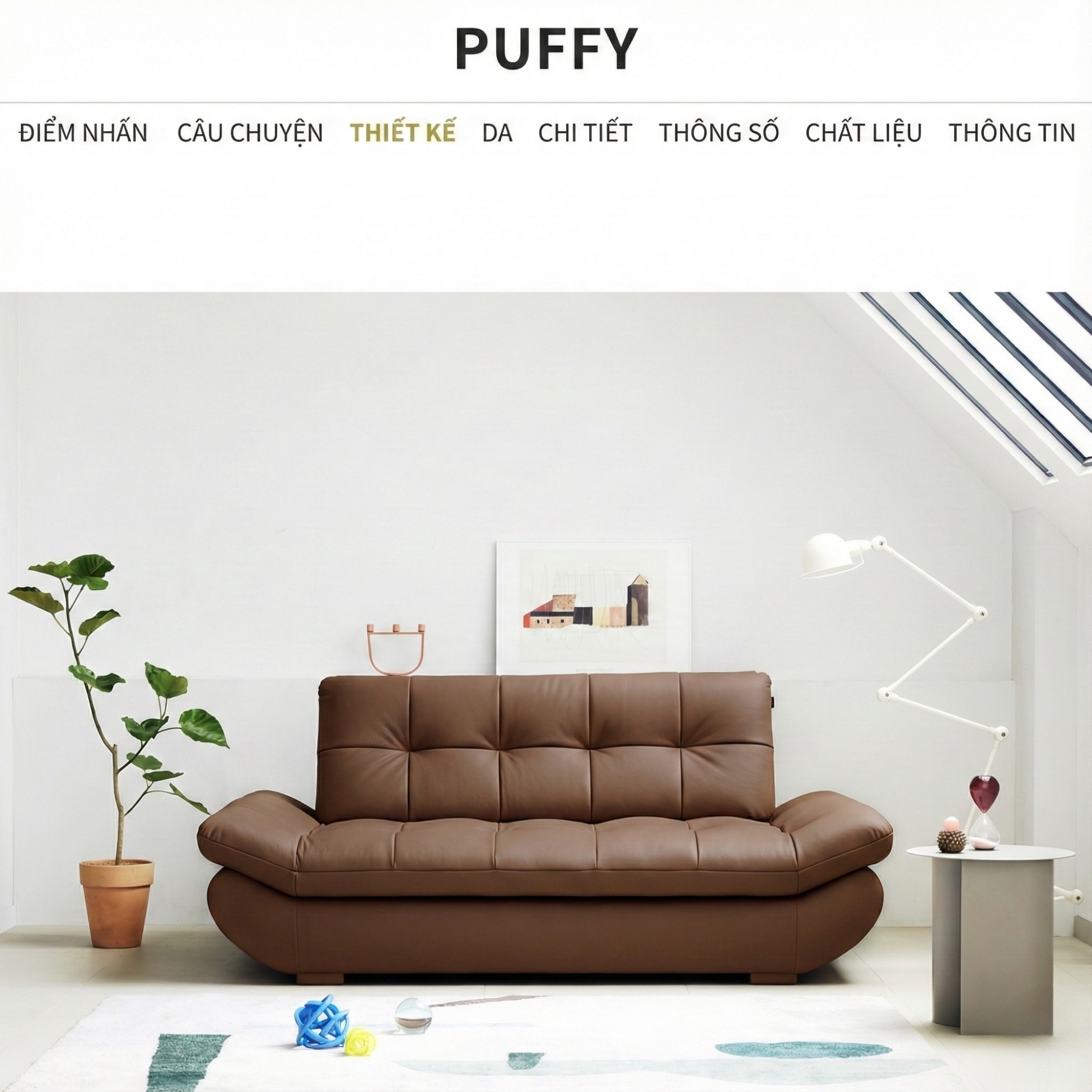 Sofa PUFFY - Sofa Băng Dáng Thuyền Cho Phòng Khách Hiện Đại