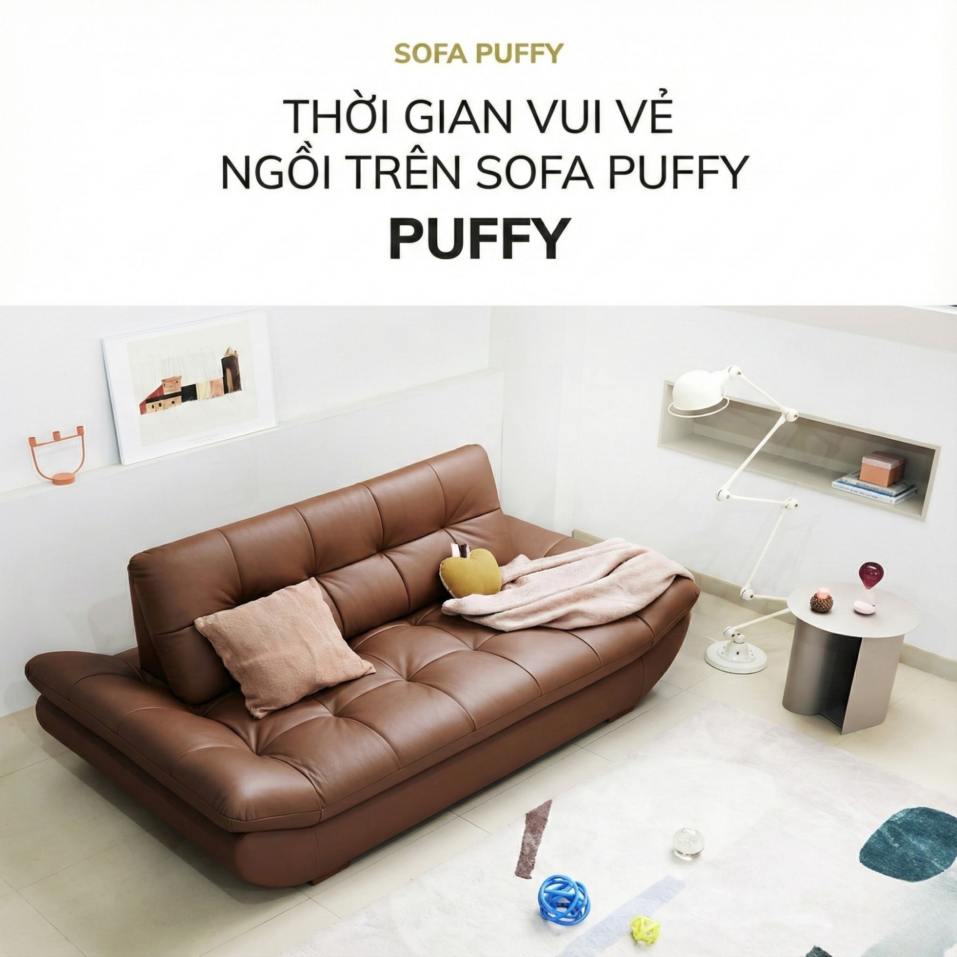 Sofa PUFFY - Sofa Băng Dáng Thuyền Cho Phòng Khách Hiện Đại