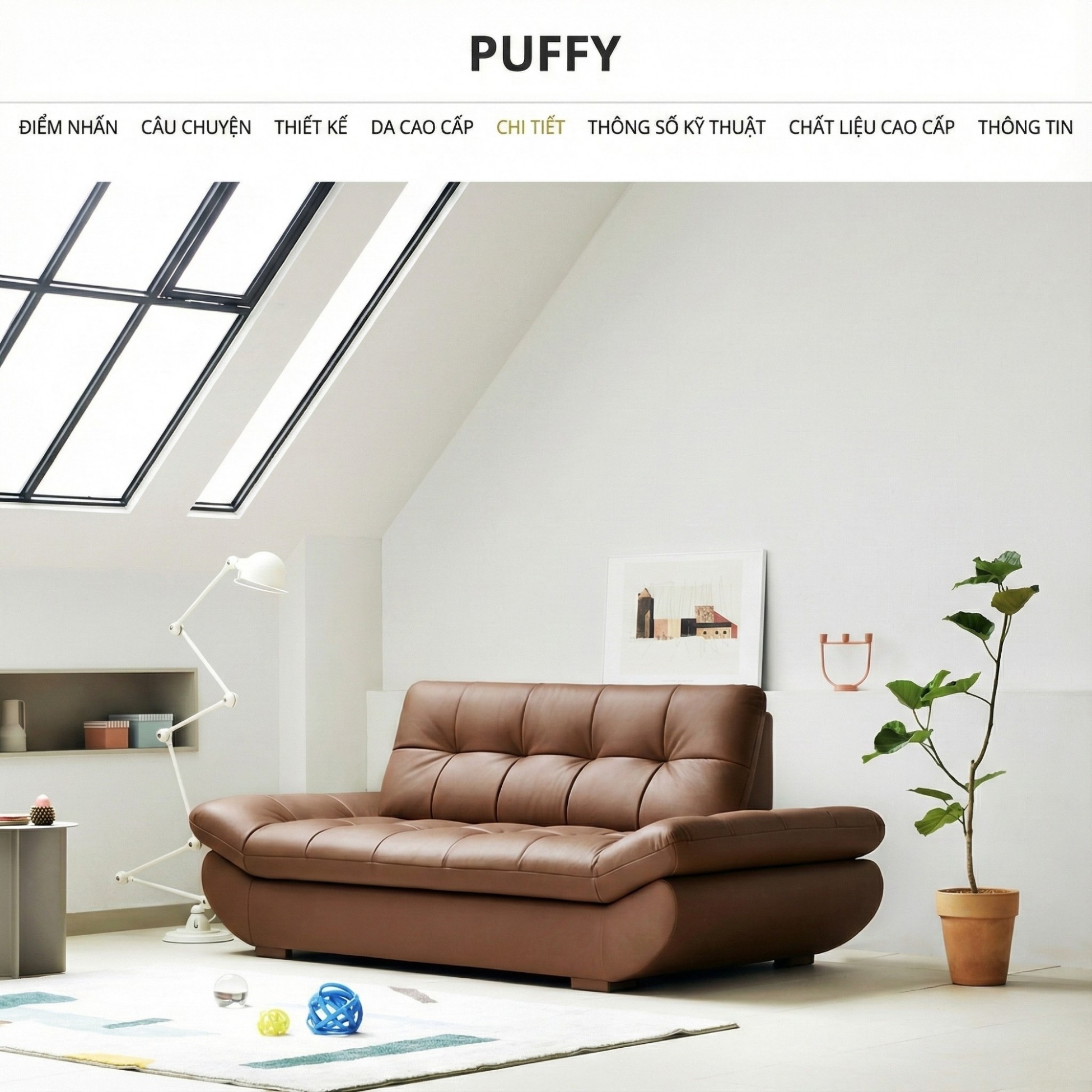 Sofa PUFFY - Sofa Băng Dáng Thuyền Cho Phòng Khách Hiện Đại