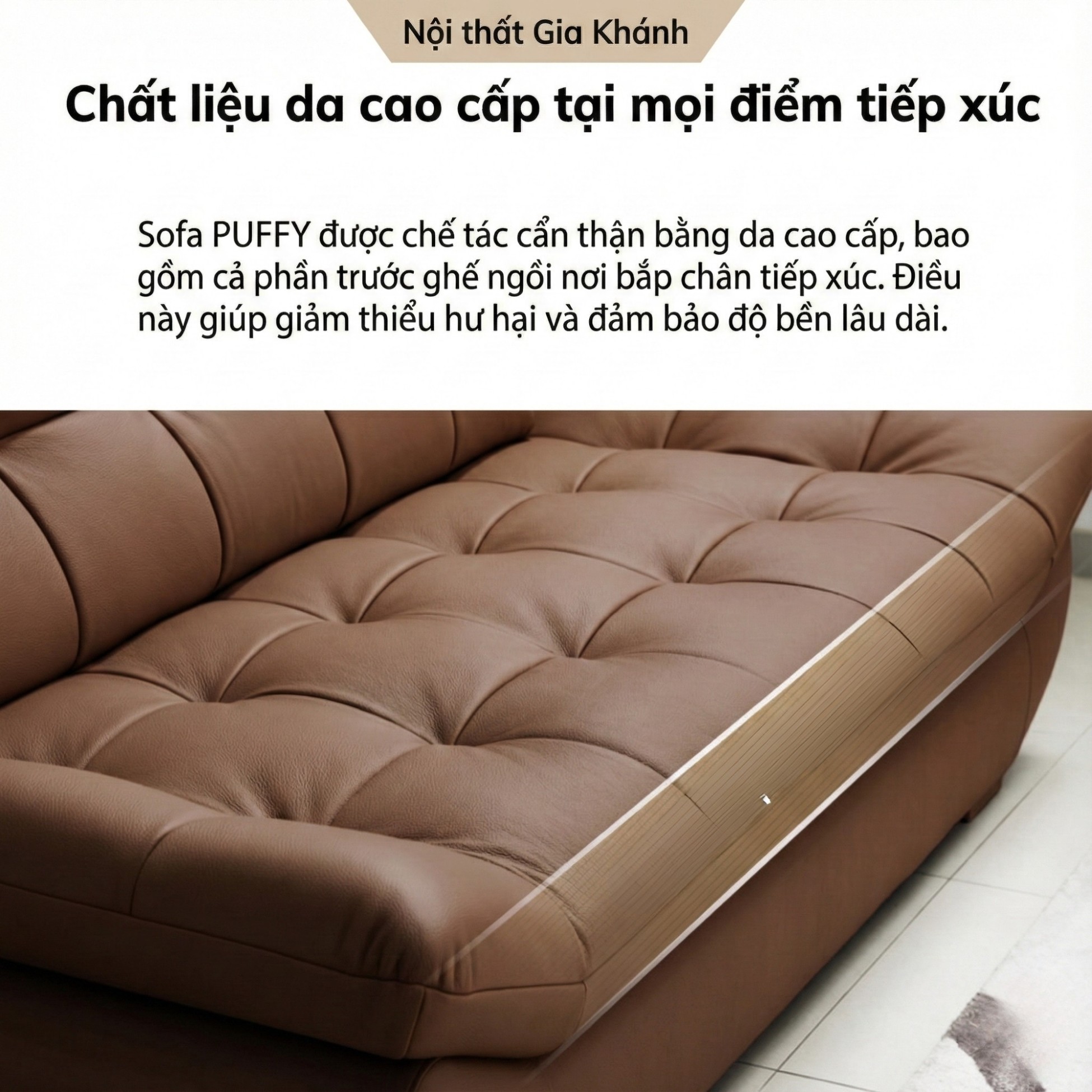 Sofa PUFFY - Sofa Băng Dáng Thuyền Cho Phòng Khách Hiện Đại