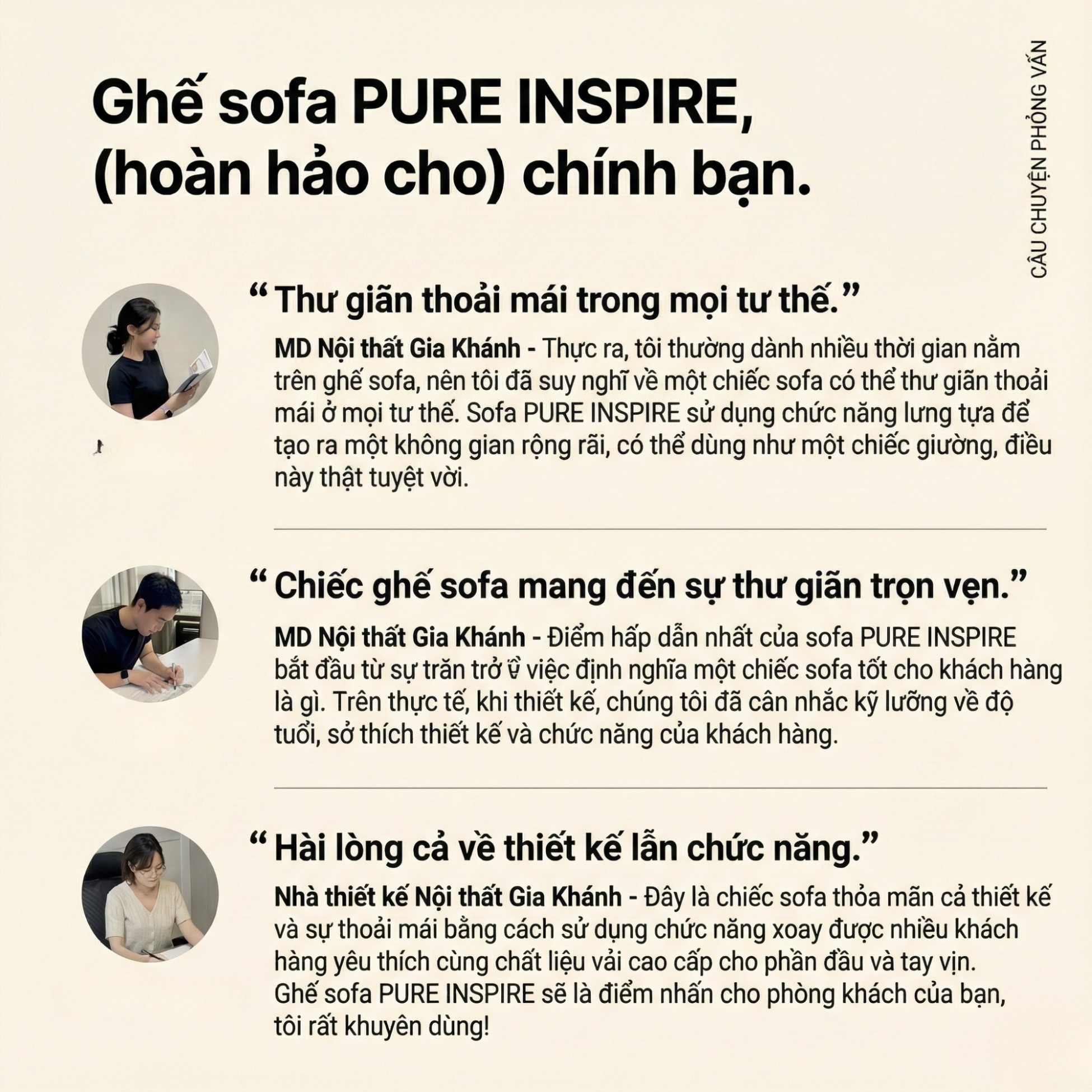 Sofa PURE INSPIRE – Sofa Băng Bọc Da Cao Cấp Thư Giãn Hoàn Hảo