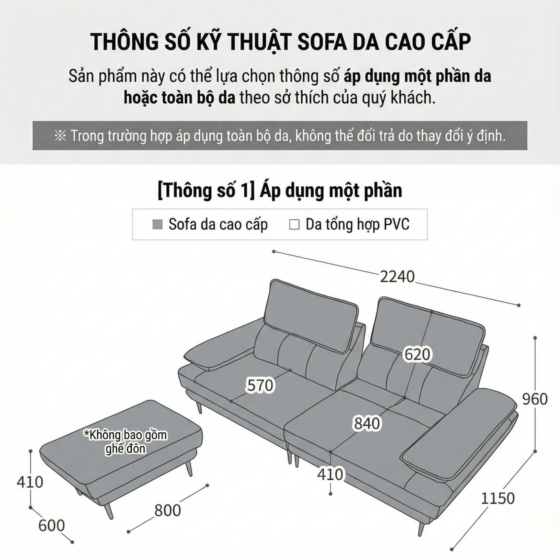 Sofa PURE INSPIRE – Sofa Băng Bọc Da Cao Cấp Thư Giãn Hoàn Hảo