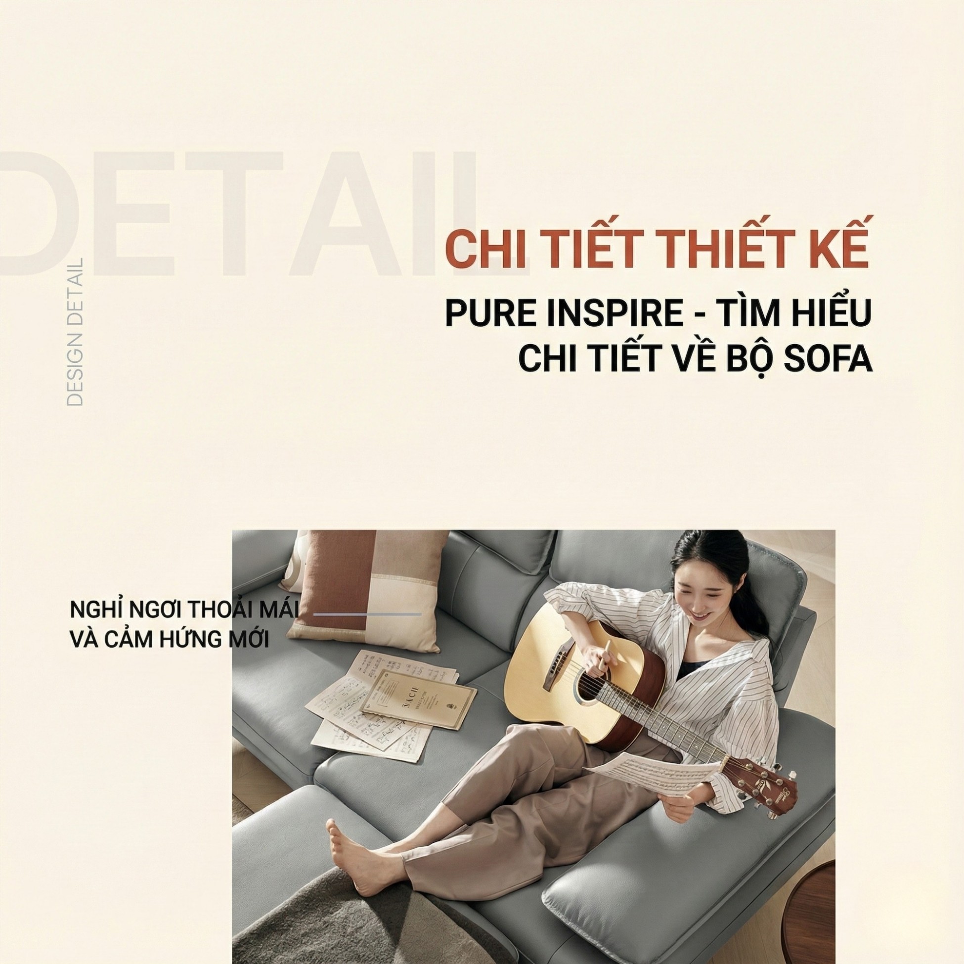 Sofa PURE INSPIRE – Sofa Băng Bọc Da Cao Cấp Thư Giãn Hoàn Hảo