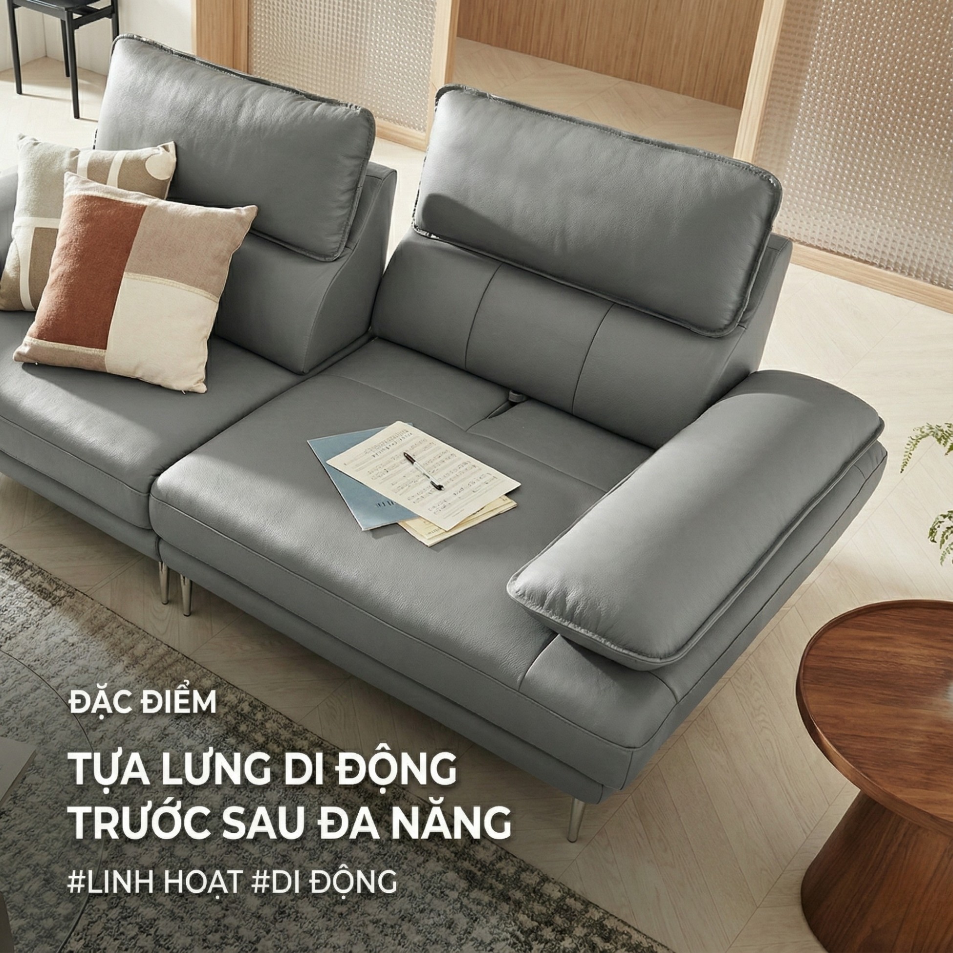 Sofa PURE INSPIRE – Sofa Băng Bọc Da Cao Cấp Thư Giãn Hoàn Hảo