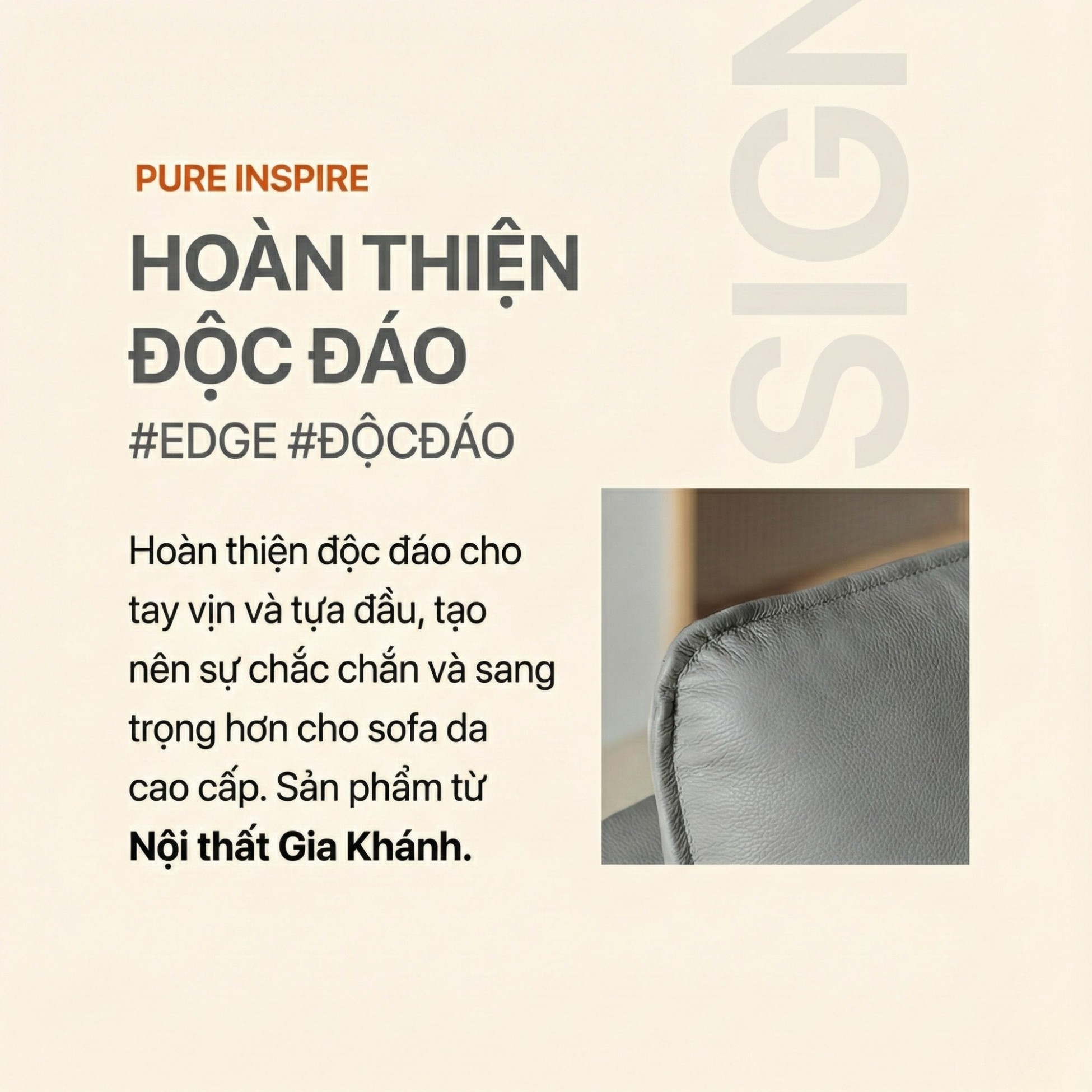 Sofa PURE INSPIRE – Sofa Băng Bọc Da Cao Cấp Thư Giãn Hoàn Hảo