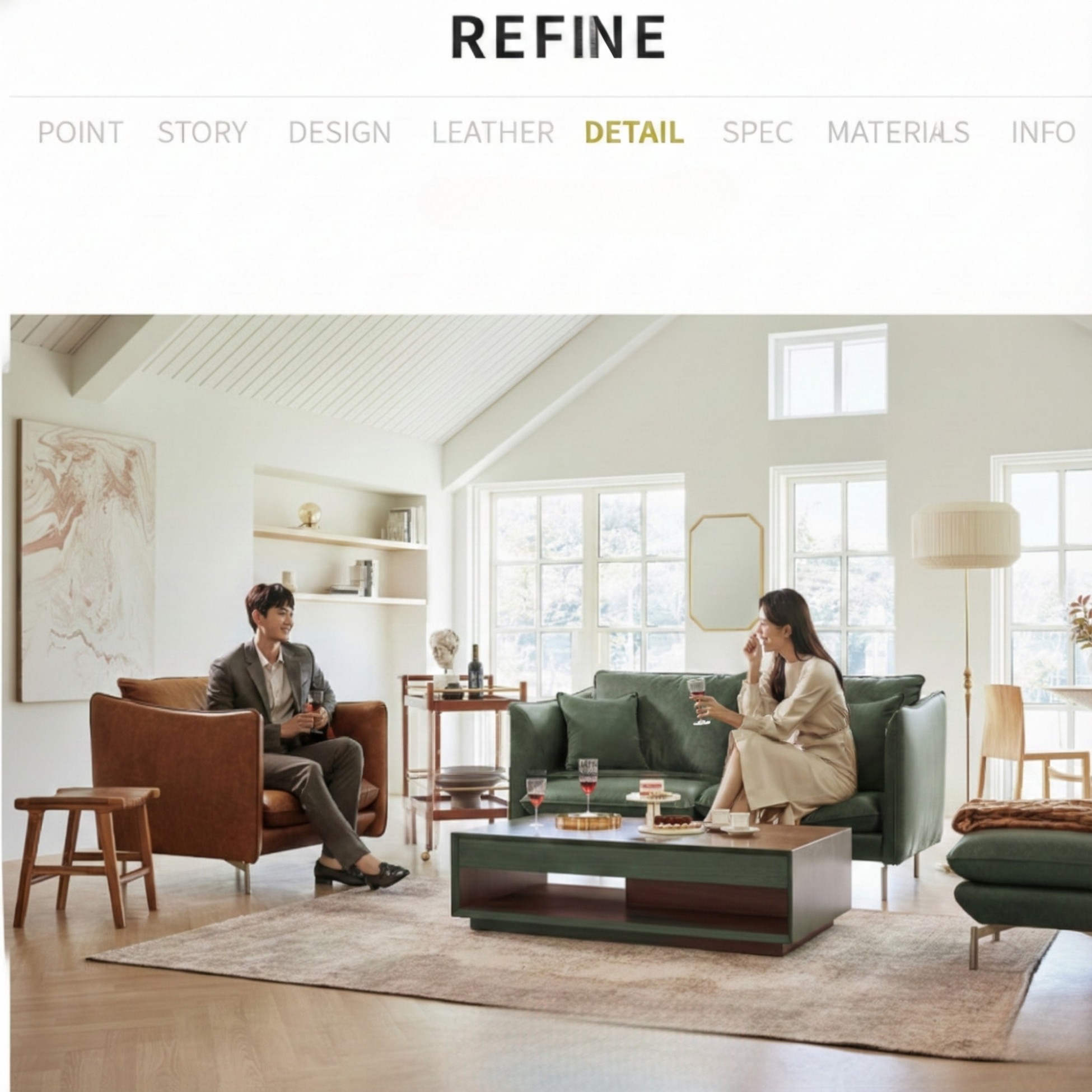 Sofa REFINE – Sofa Da Cao Cấp Ấm Áp Cho Phòng Khách Hiện Đại