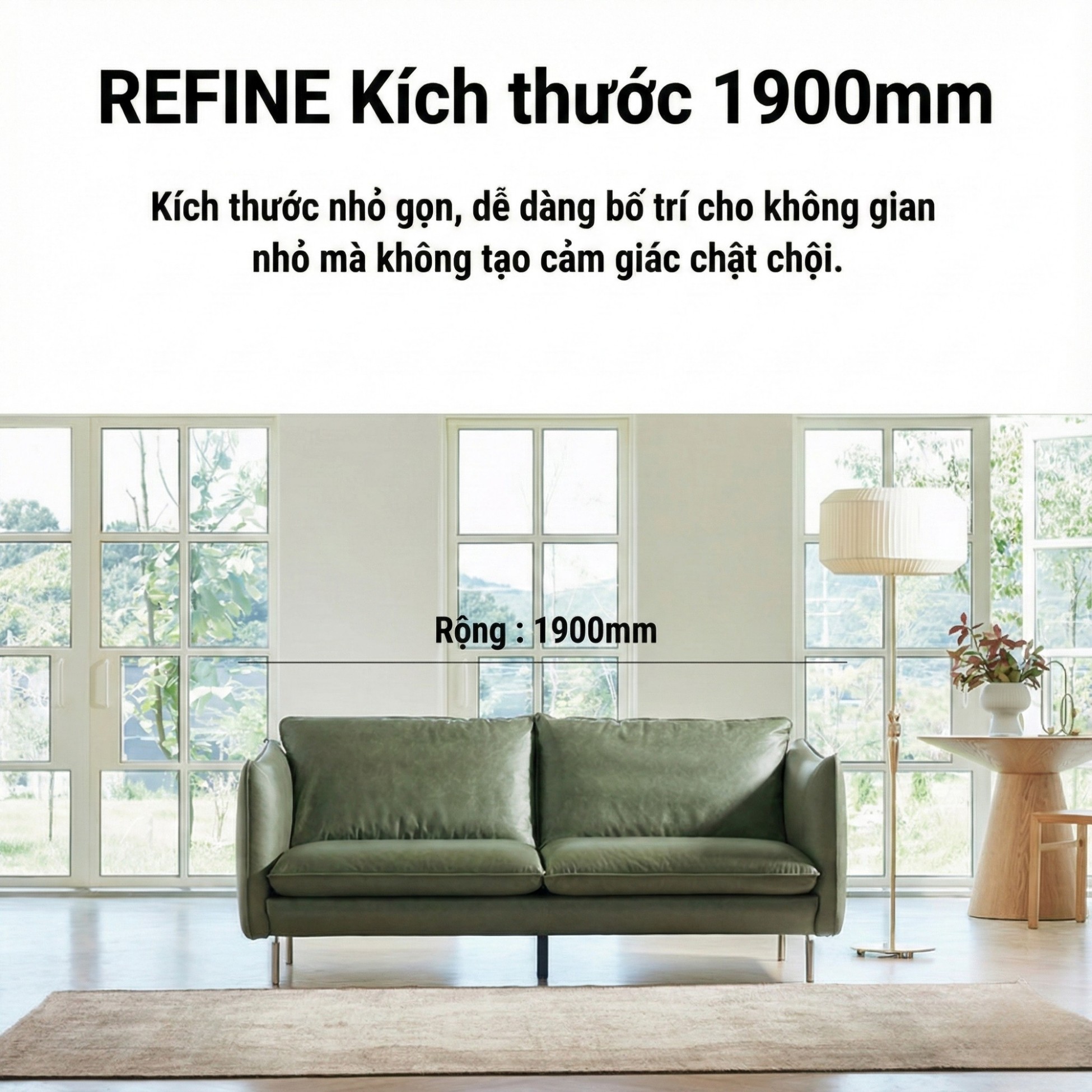 Sofa REFINE – Sofa Da Cao Cấp Ấm Áp Cho Phòng Khách Hiện Đại