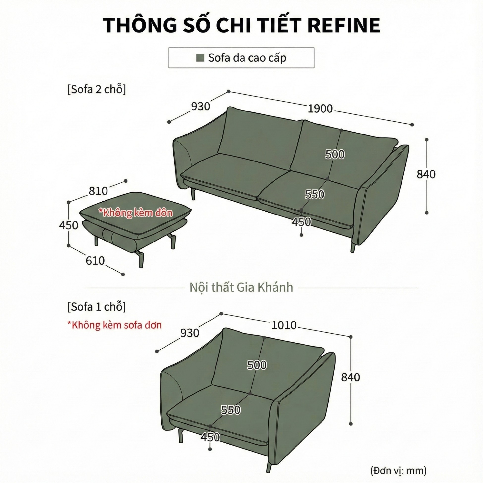 Sofa REFINE – Sofa Da Cao Cấp Ấm Áp Cho Phòng Khách Hiện Đại