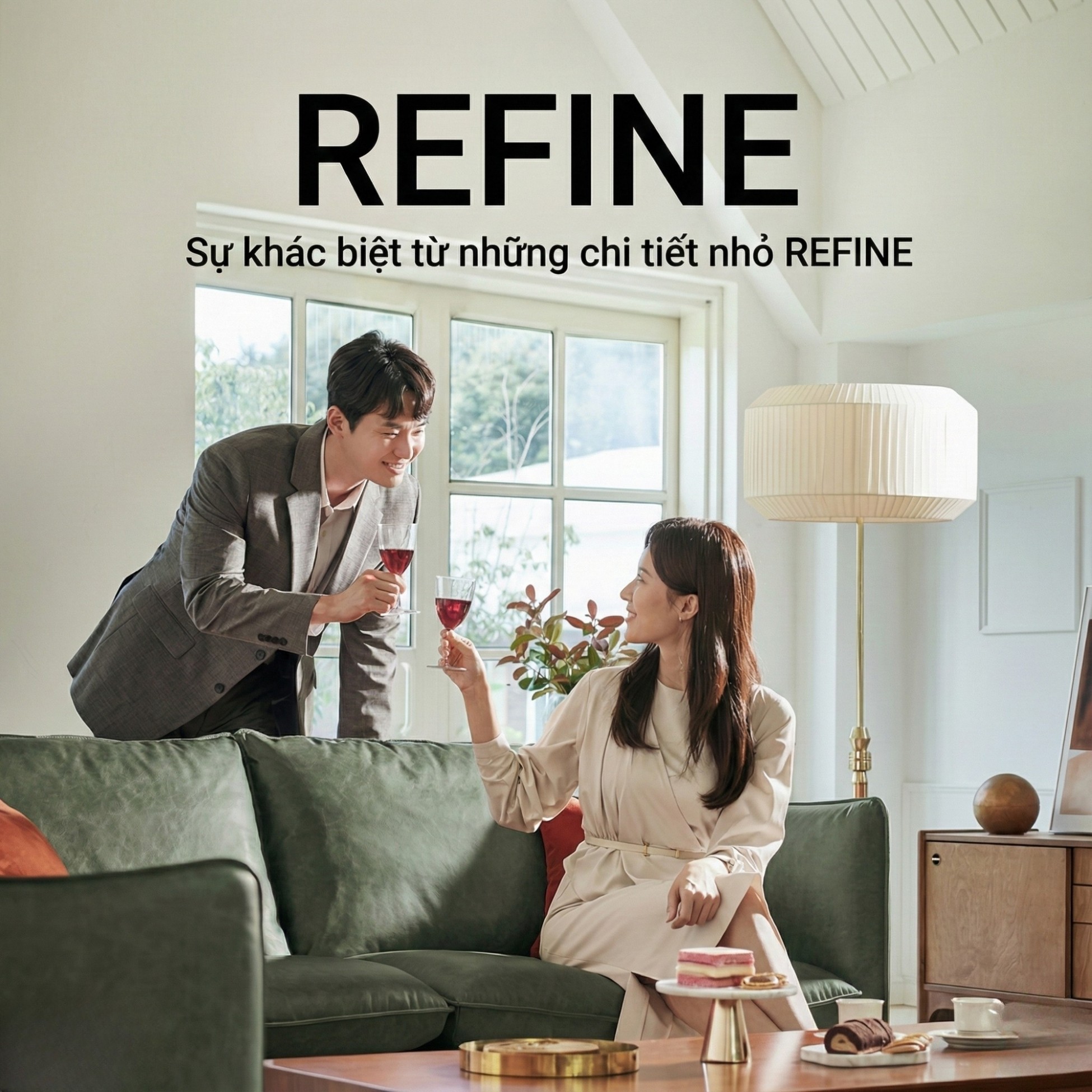 Sofa REFINE – Sofa Da Cao Cấp Ấm Áp Cho Phòng Khách Hiện Đại 